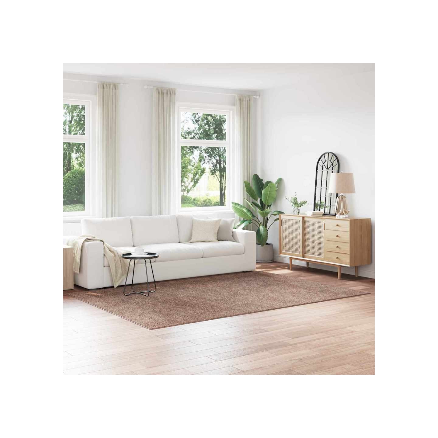 Tapis Shaggy Anti-dérapant Marron 200 x 290 cm PP