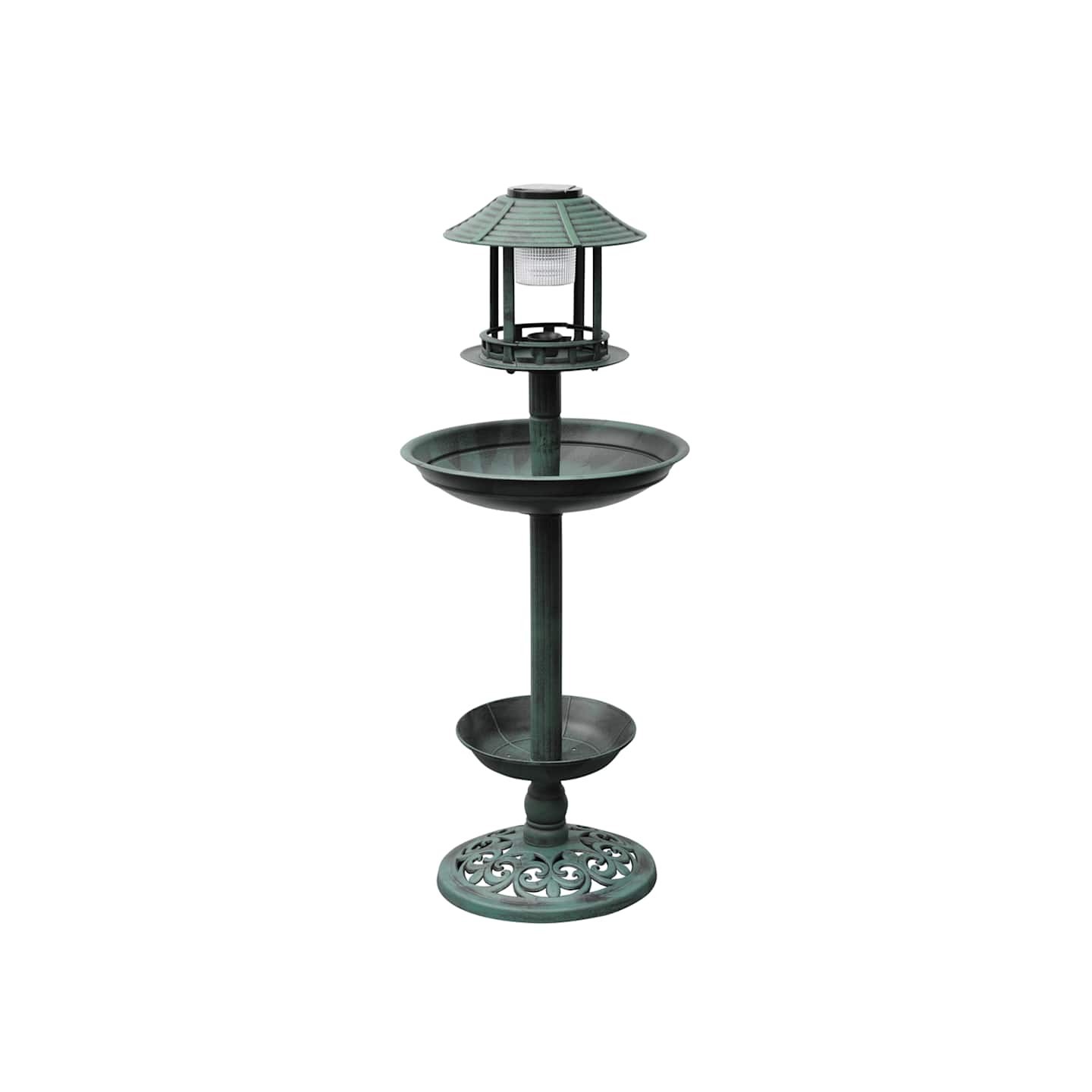Mangeoire à oiseaux avec lampe solaire
