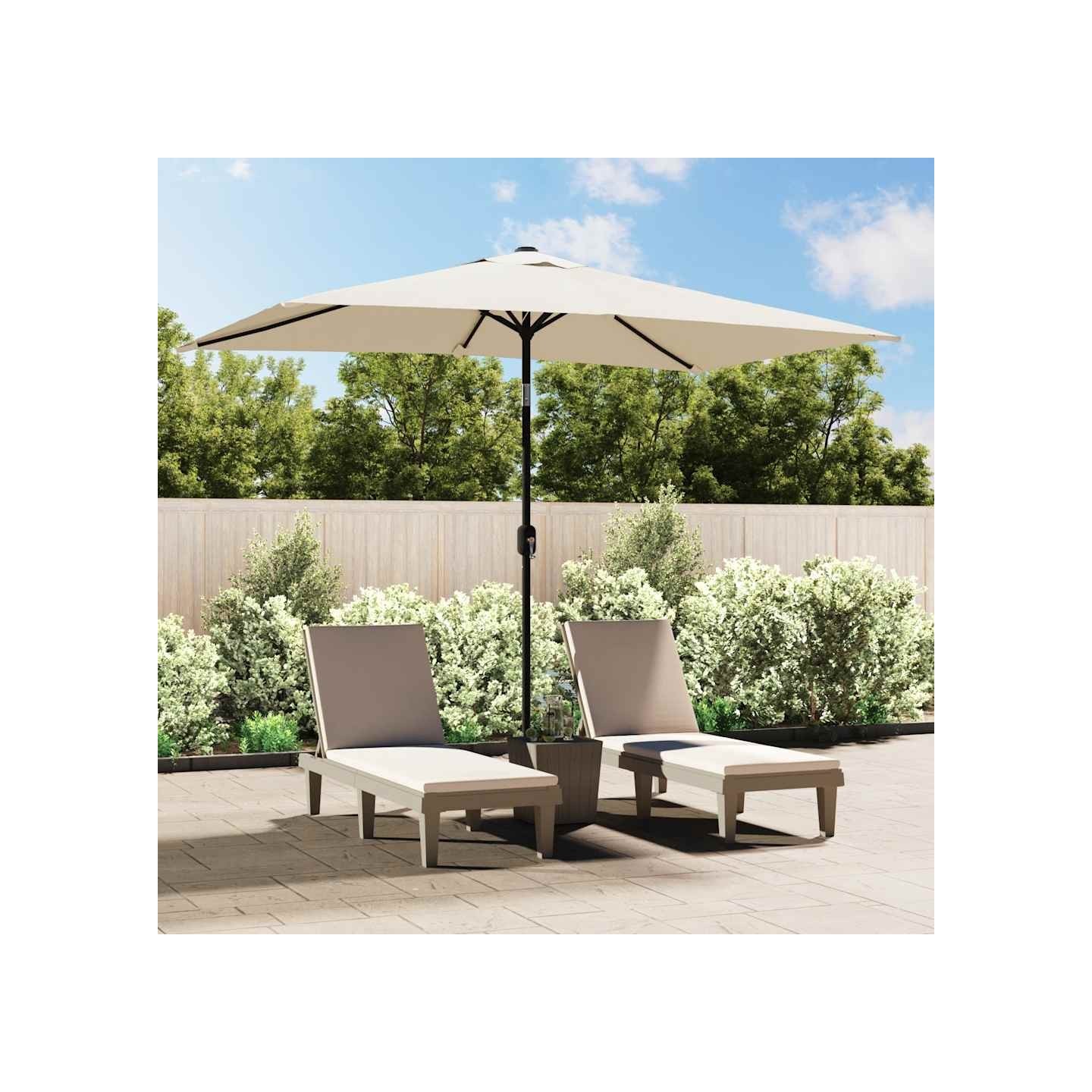 Parasol 200 x 300 cm Blanc sable Rectangulaire