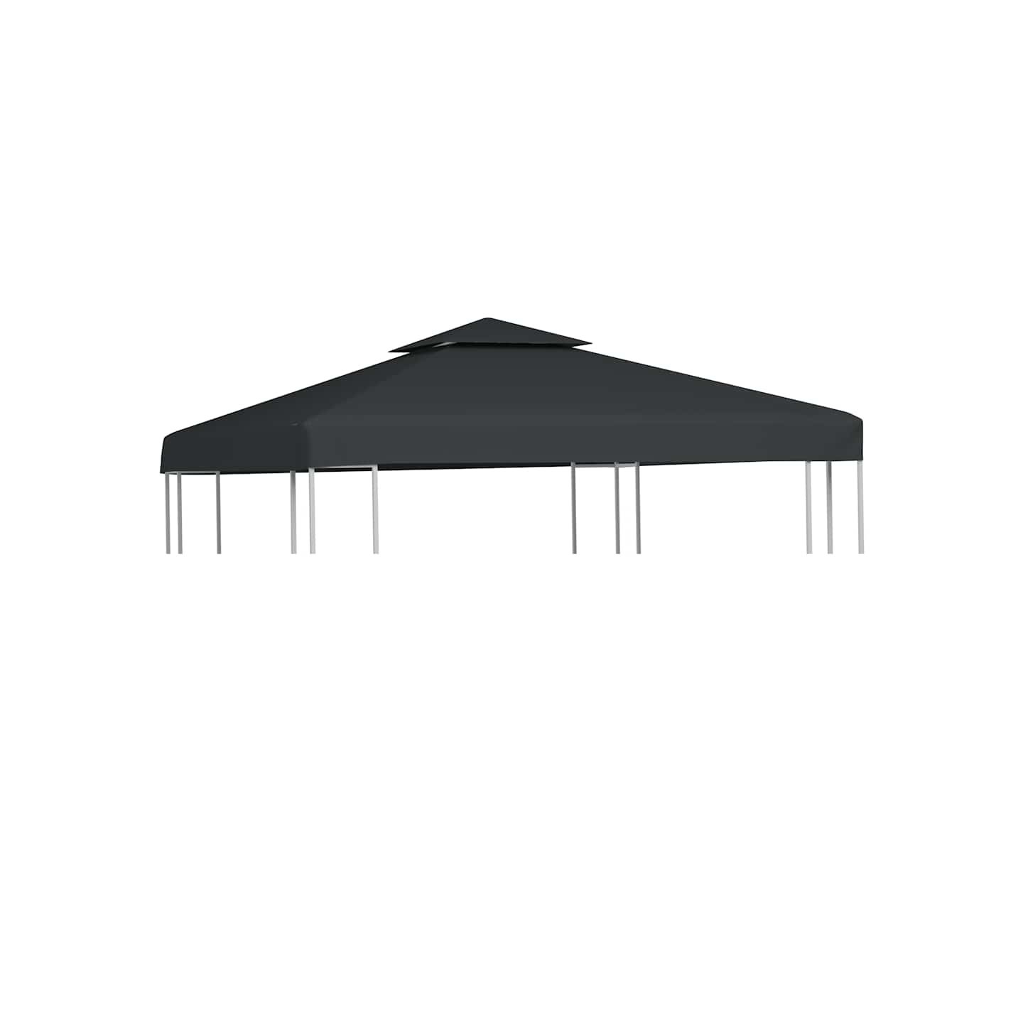 Recouvrement de remplacement d'auvent 310 g/m² 3x3 m Gris foncé