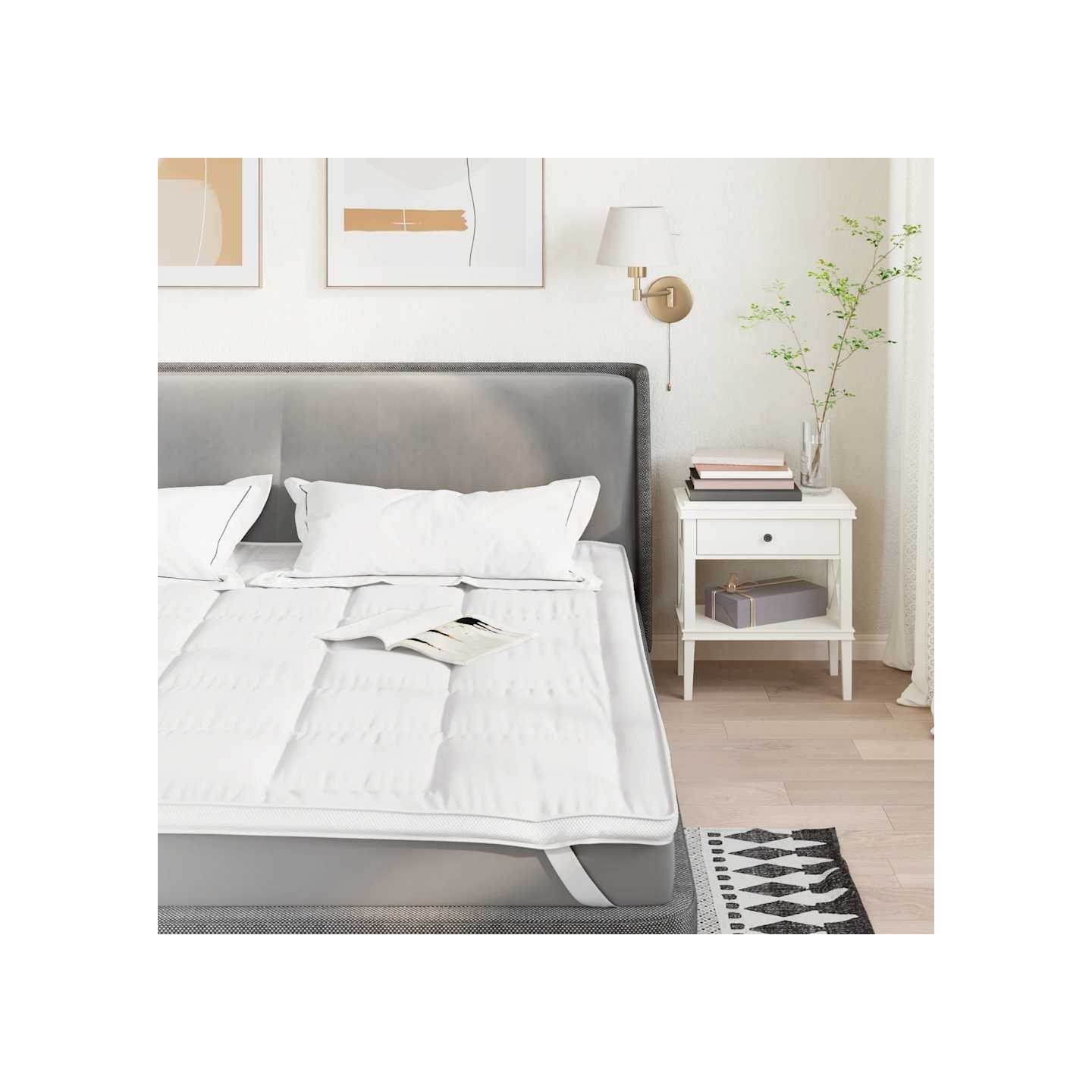 Protège-matelas blanc 140x200 cm