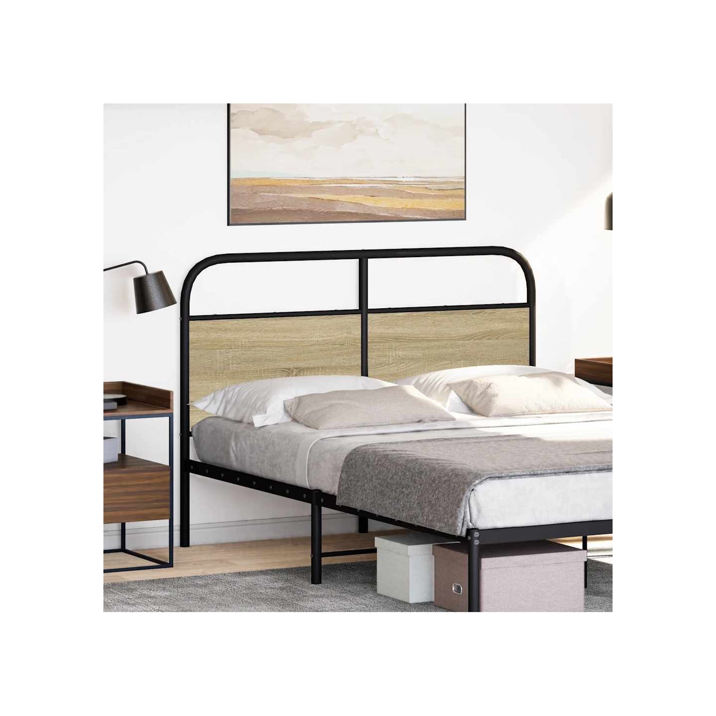 Tête de lit de remplacement chêne sonoma 120 cm acier et bois d'ingénierie