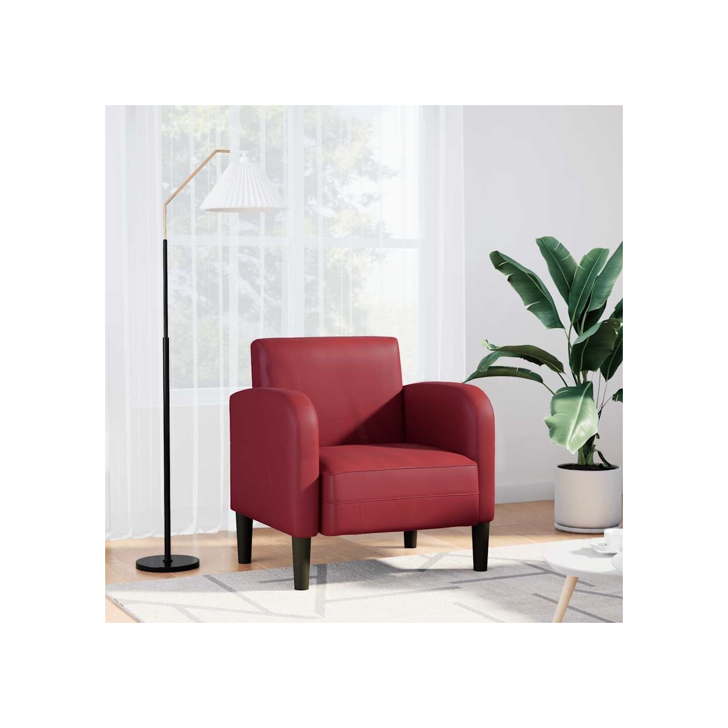 Chaise de canapé et accoudoirs rouge bordeaux 54 cm similicuir
