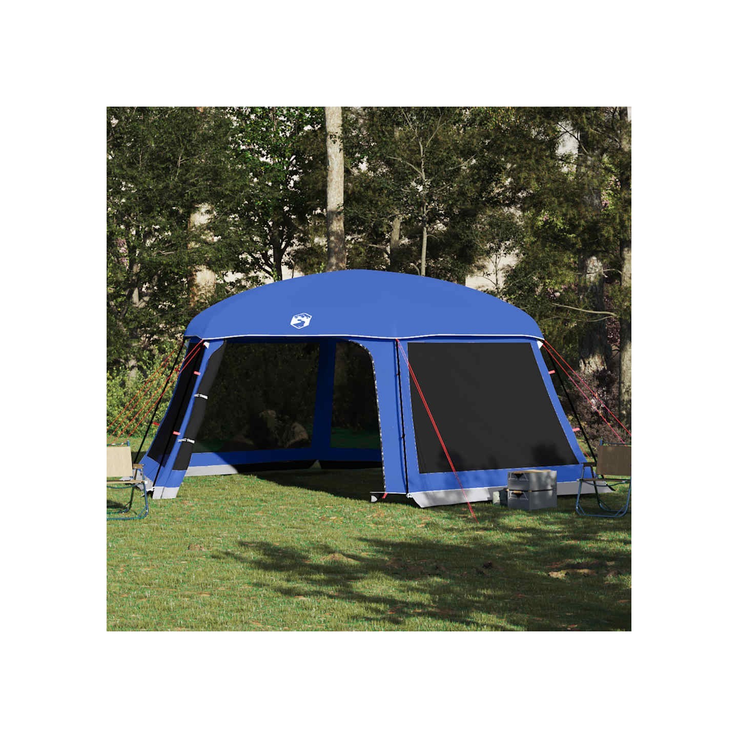 Tente de piscine moustiquaire amovible parois maille bleu azur