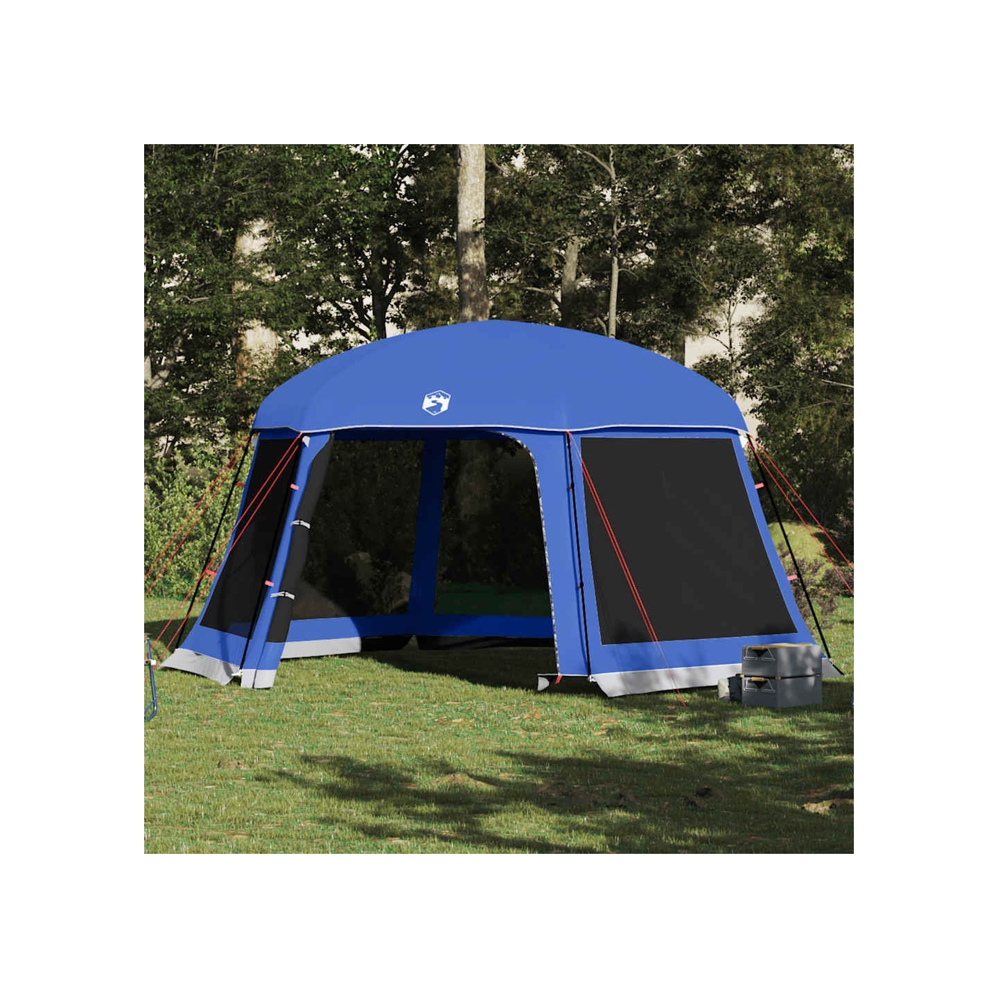 Tente de piscine moustiquaire amovible parois maille bleu azur