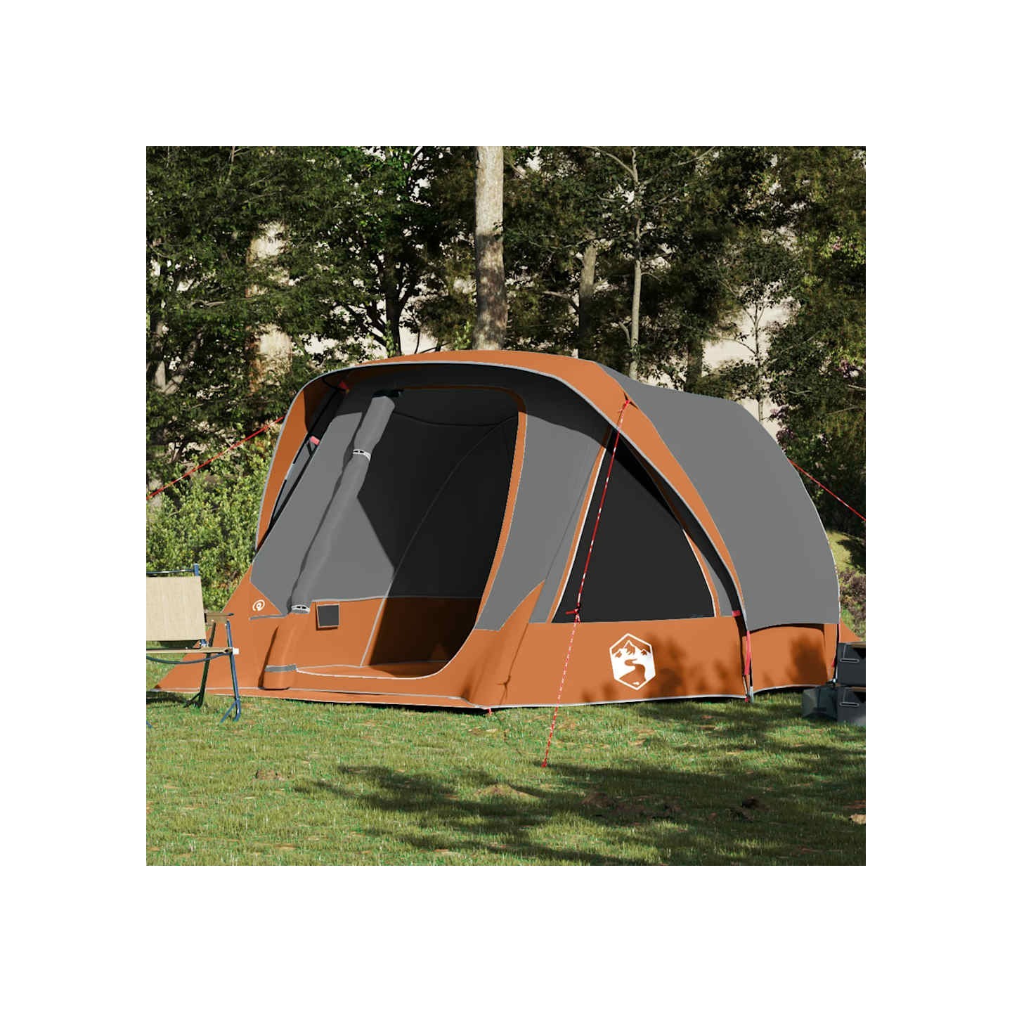 Tente de cabine familiale 6 personnes gris orange imperméable