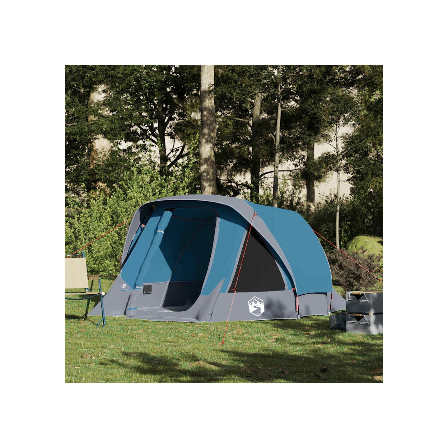 Tente de camping de cabine 4 personnes bleu imperméable