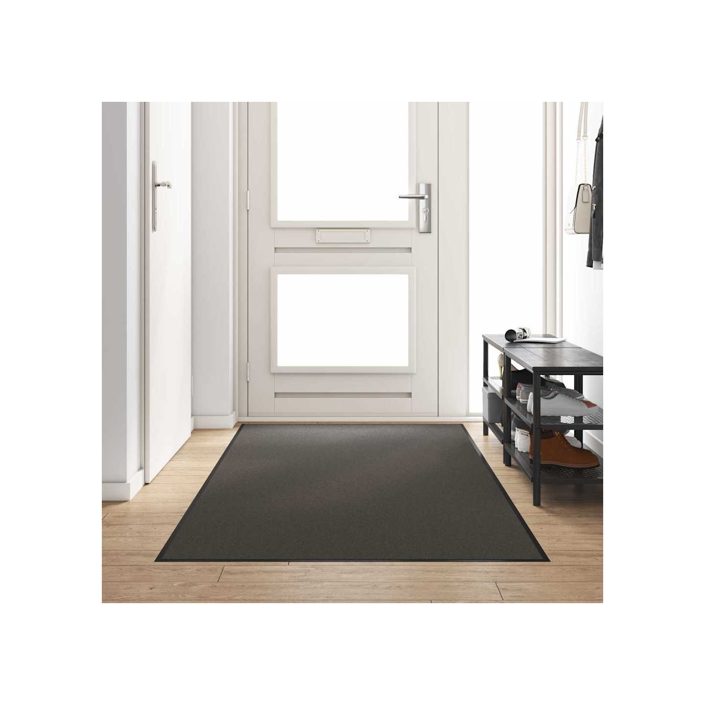 Tapis d'entrée Anthracite et noir 120 x 250 cm Polyamide et PVC