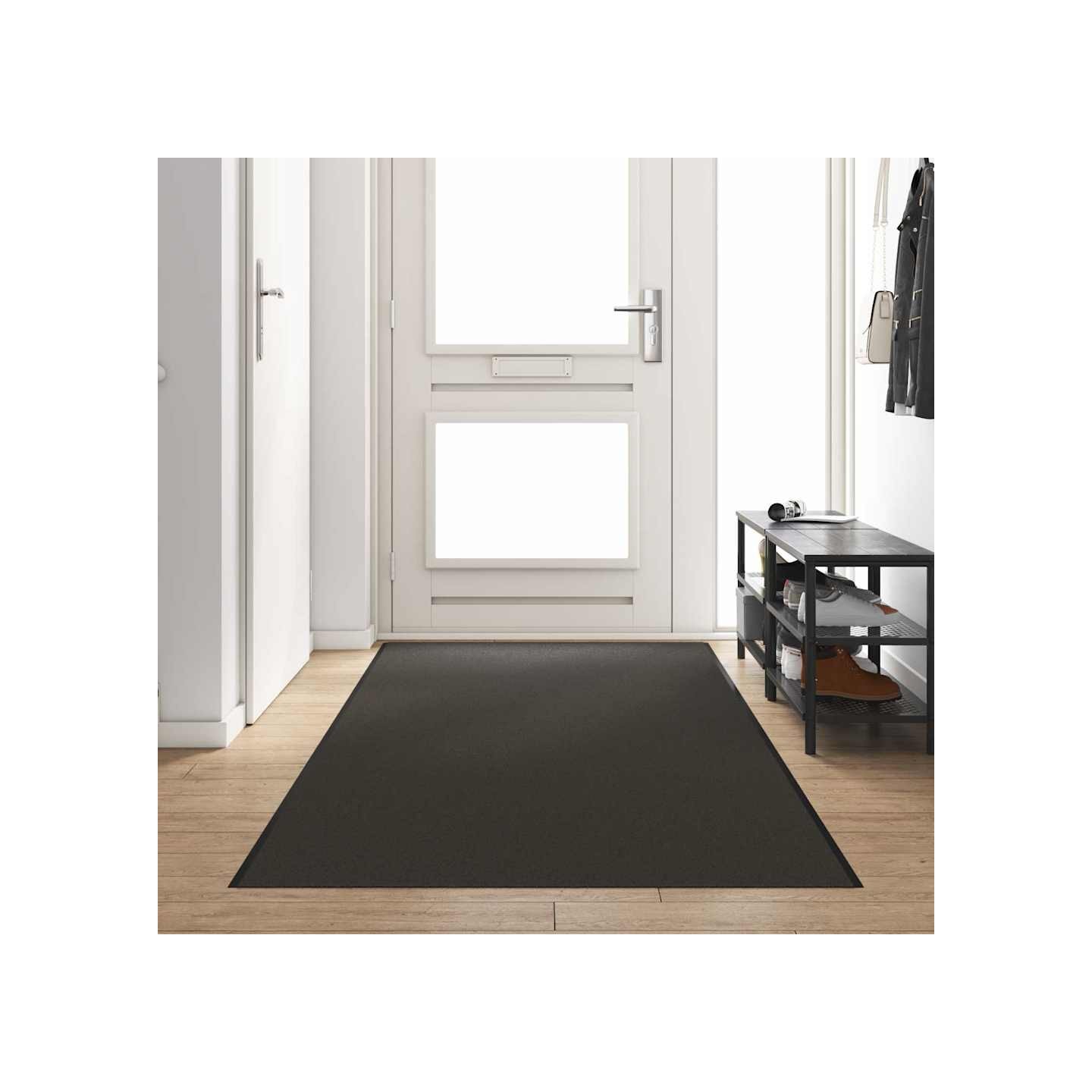 Tapis d'entrée Anthracite et noir 120 x 400 cm 100% Polyamide
