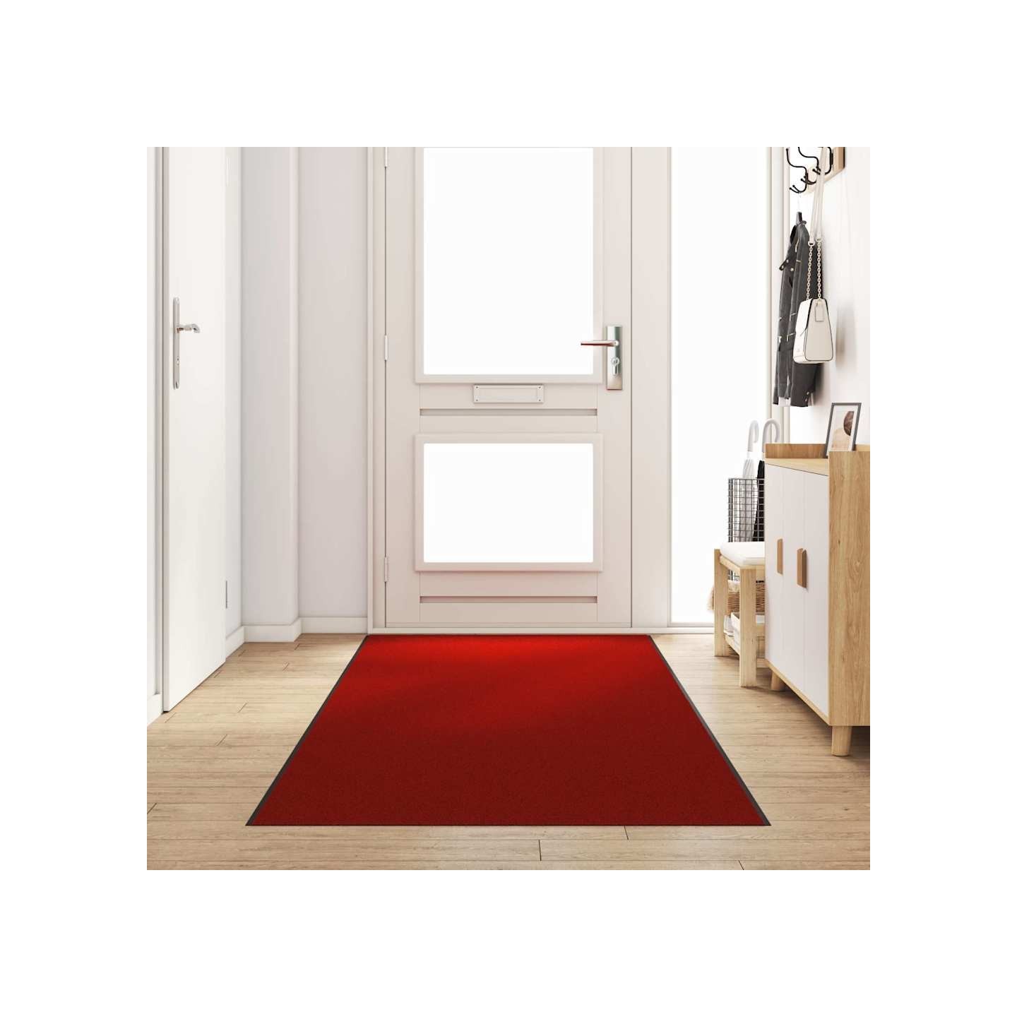 Tapis d'entrée Rouge et Noir 120 x 400 cm Polyamide et PVC