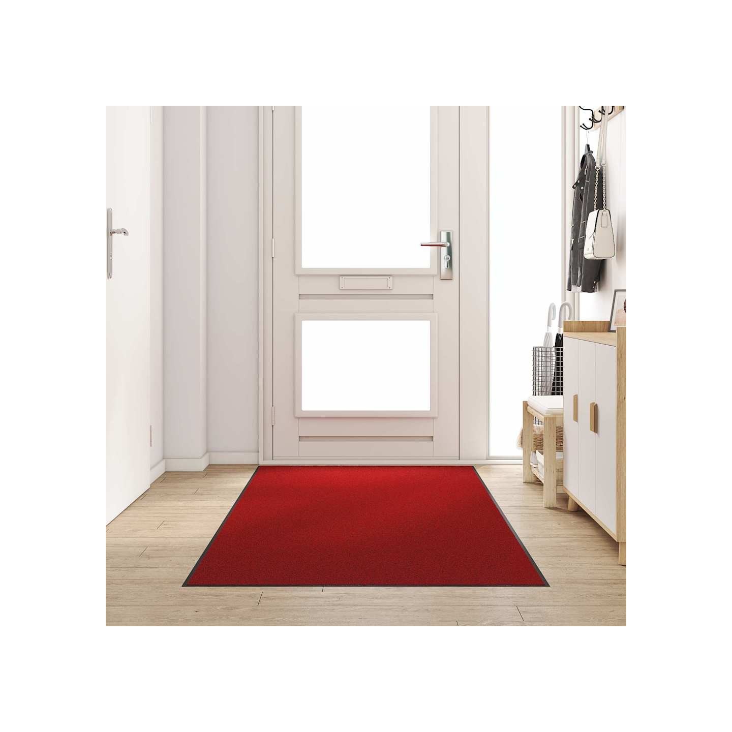 Tapis d'entrée Rouge et Noir 120 x 250 cm 100% Polyamide