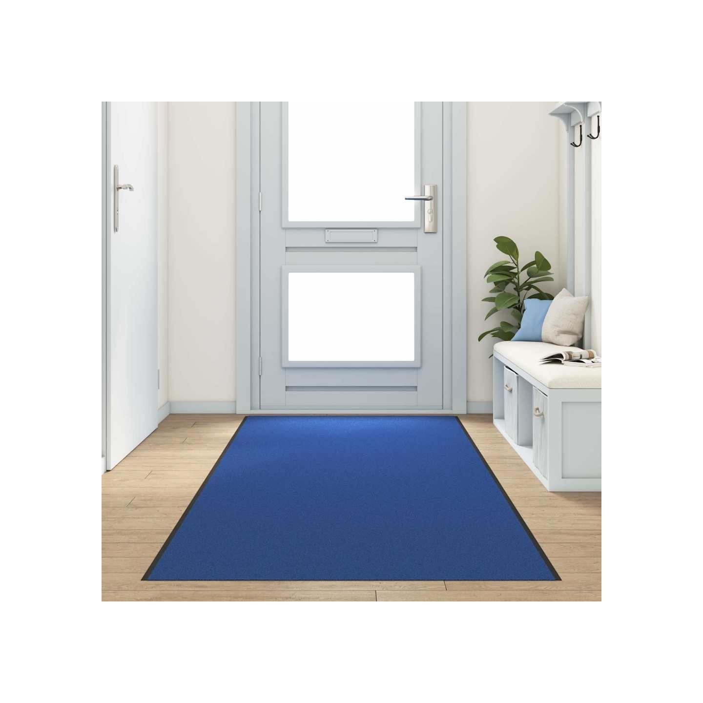 Tapis d'entrée Bleu et Noir 120 x 350 cm 100% Polyamide