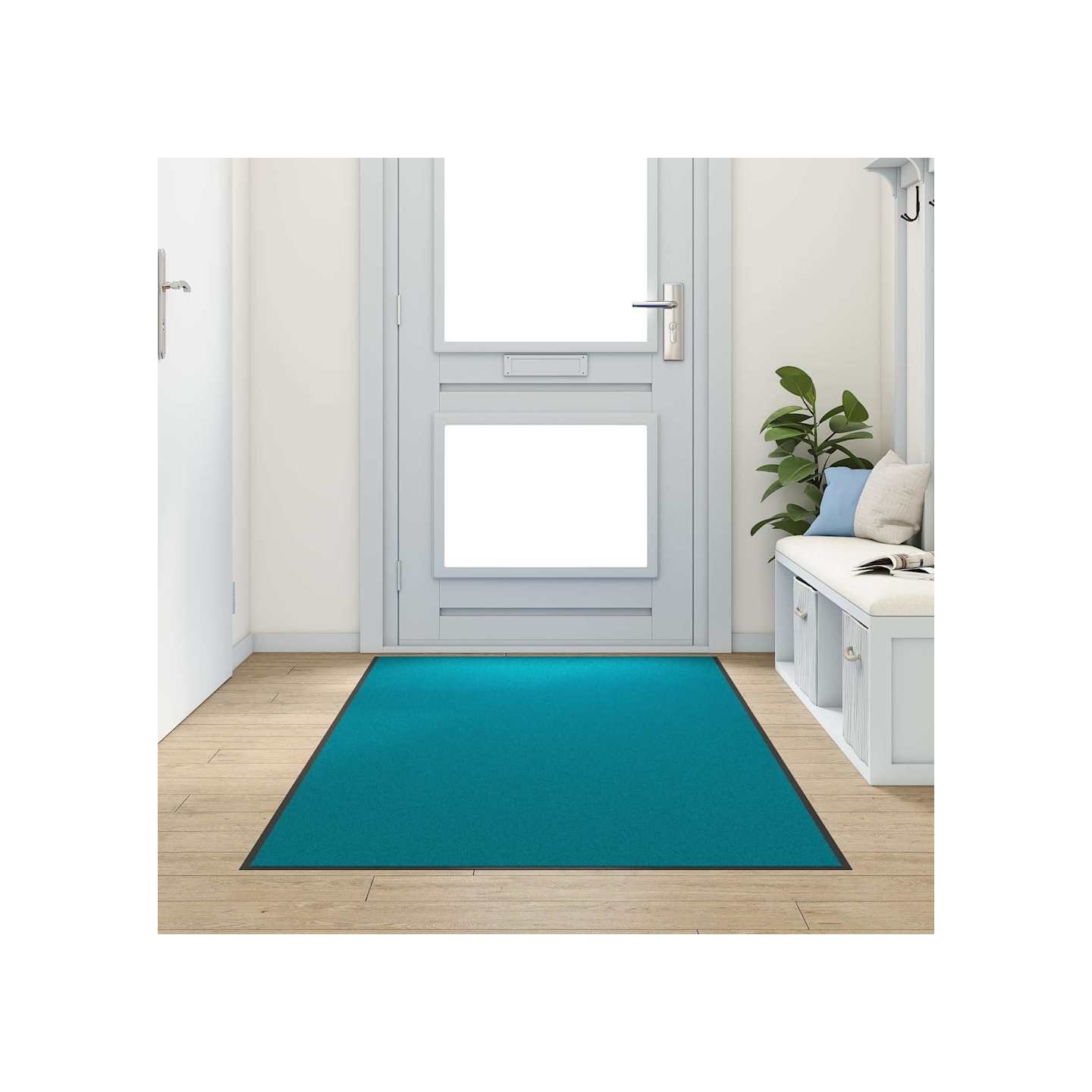 Tapis d'entrée Cyan et Noir 120 x 250 cm 100% Polyamide