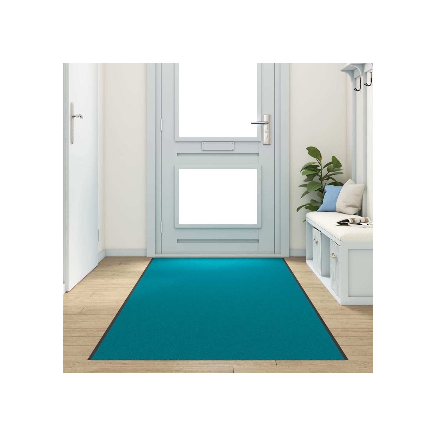 Tapis d'entrée Cyan et Noir 120 x 350 cm 100% Polyamide