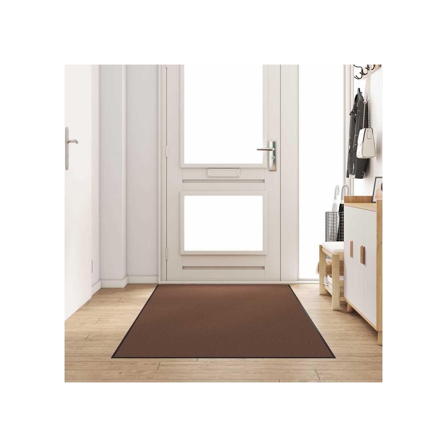 Tapis d'entrée Marron et noir 120 x 250 cm 100% Polyamide