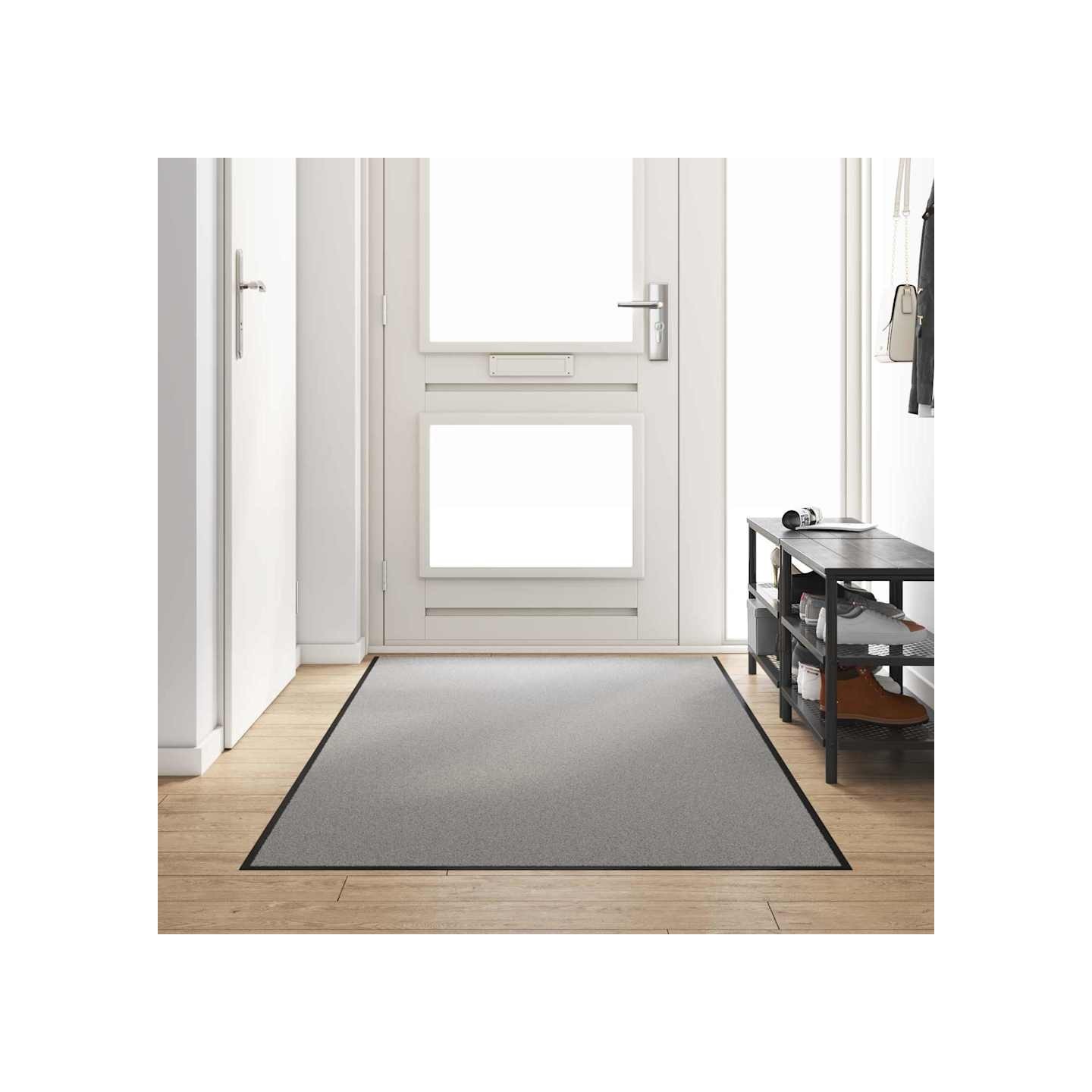 Tapis d'entrée Gris et Noir 120 x 250 cm 100% Polyamide