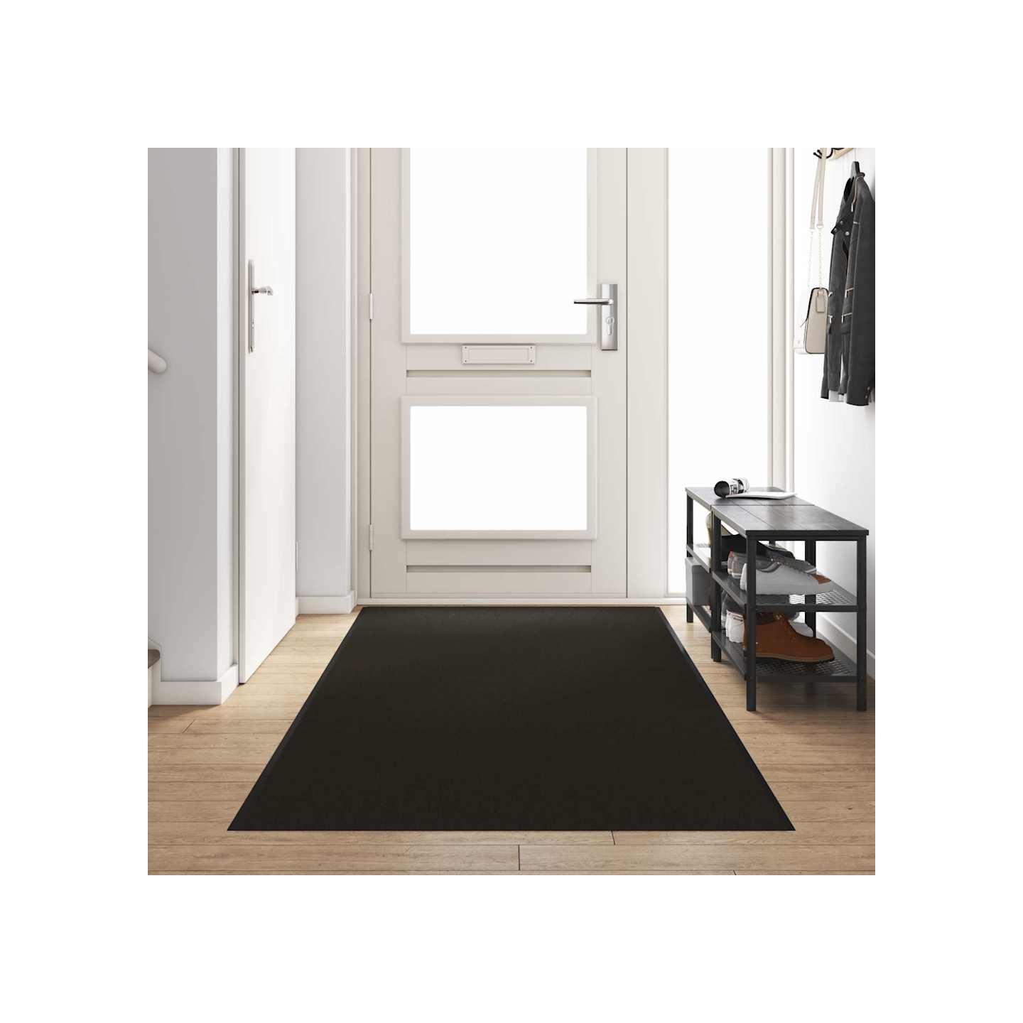 Tapis d'entrée Noir 120 x 350 cm 100% Polyamide