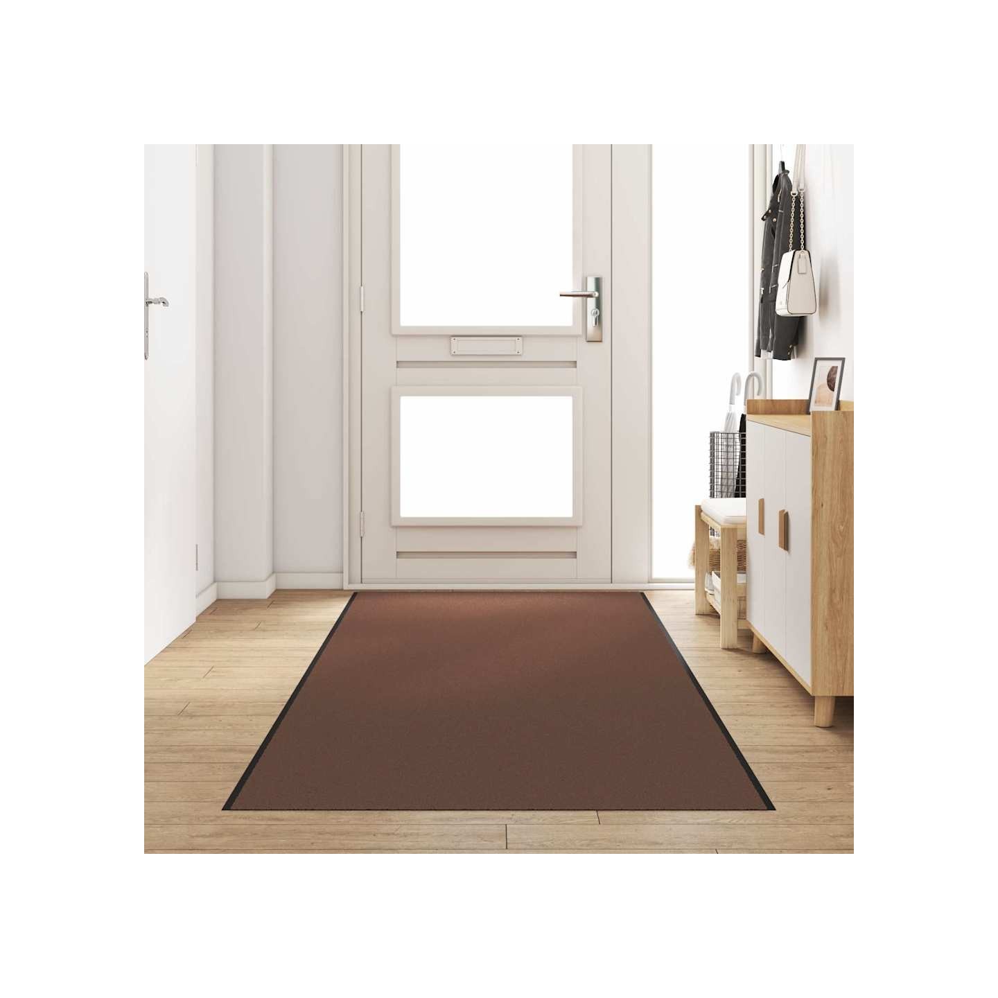 Tapis d'entrée Marron et noir 120 x 350 cm 100% Polyamide