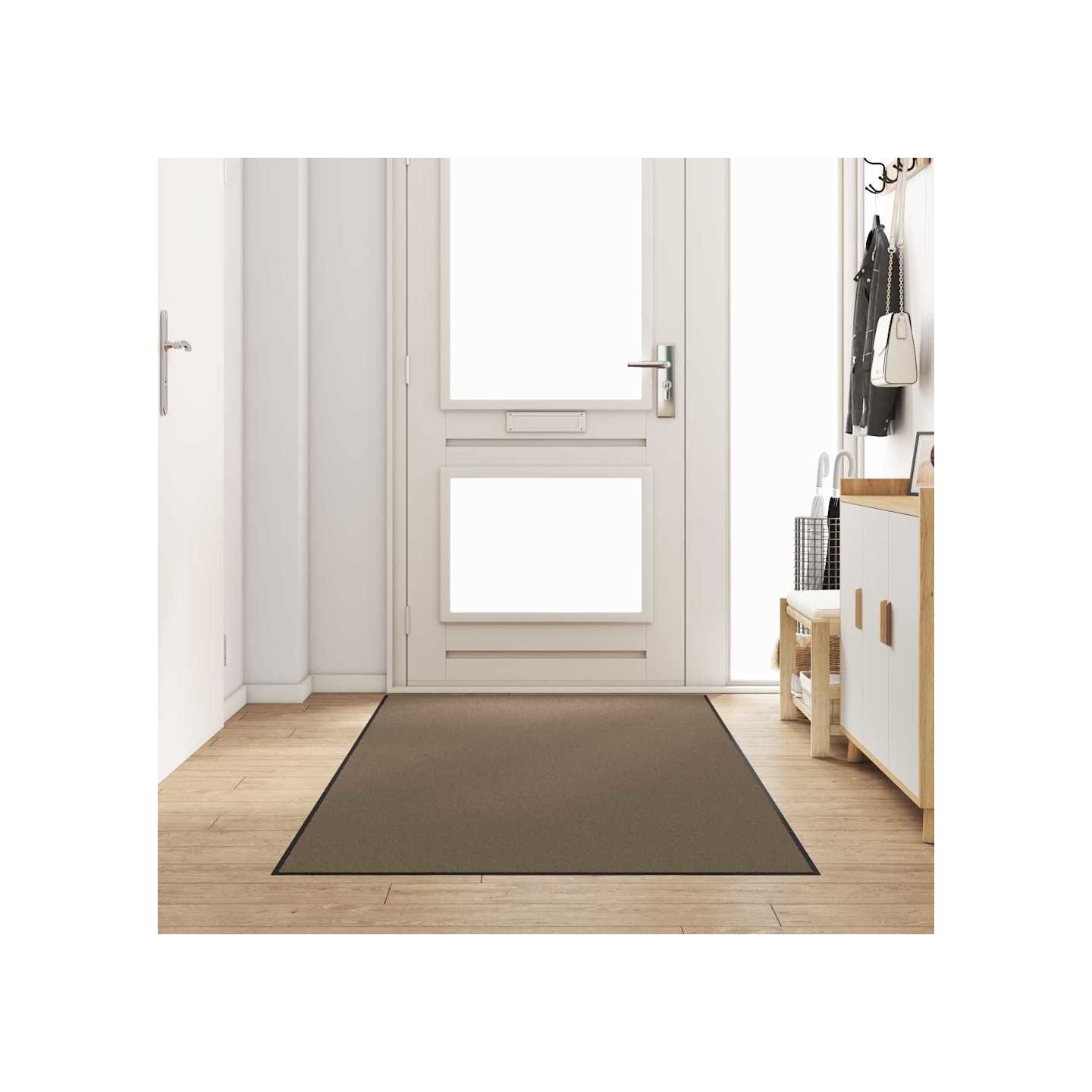 Tapis d'entrée Beige et Noir 120 x 250 cm 100% Polyamide