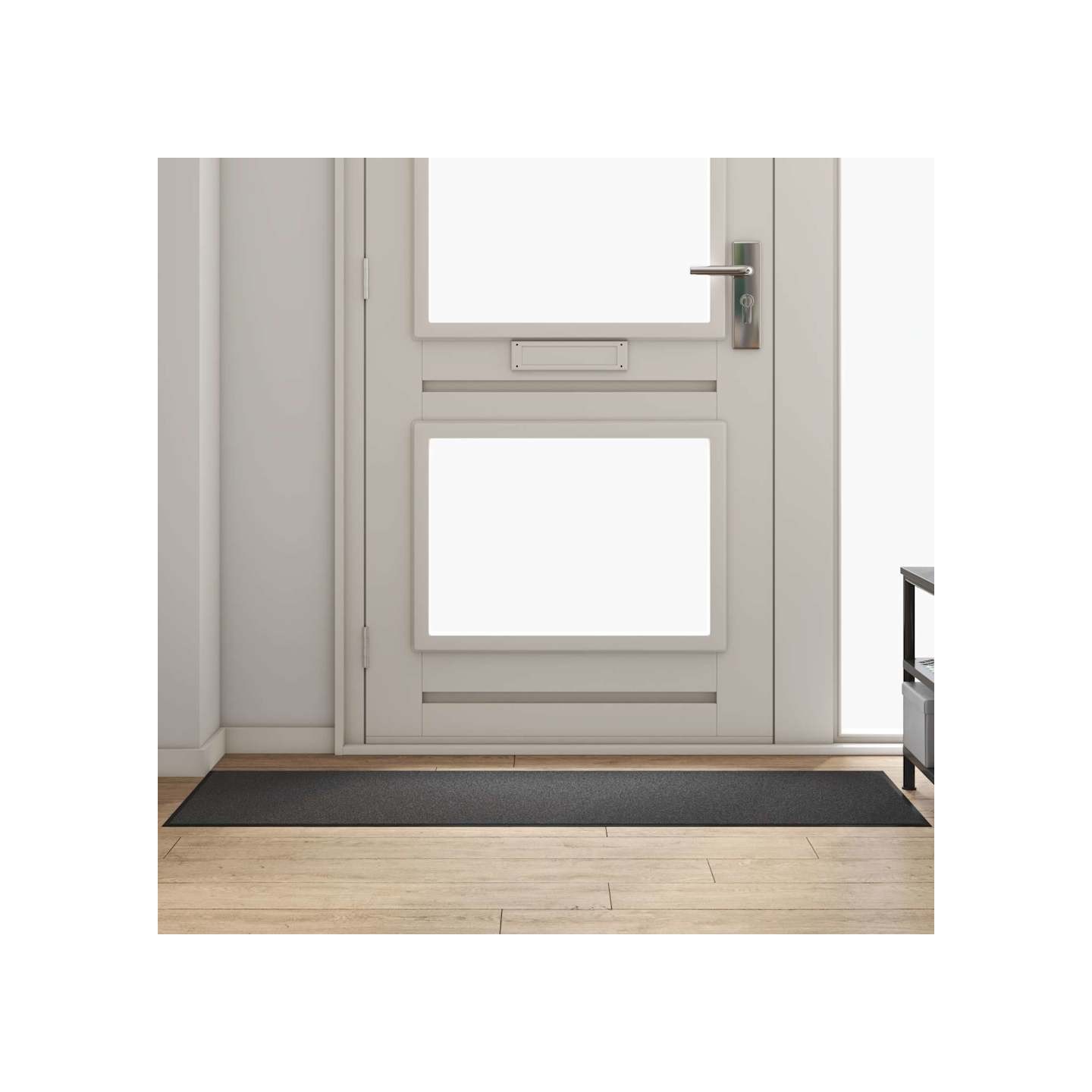 Tapis d'entrée Anthracite et noir 60 x 180 cm 100% Polyamide