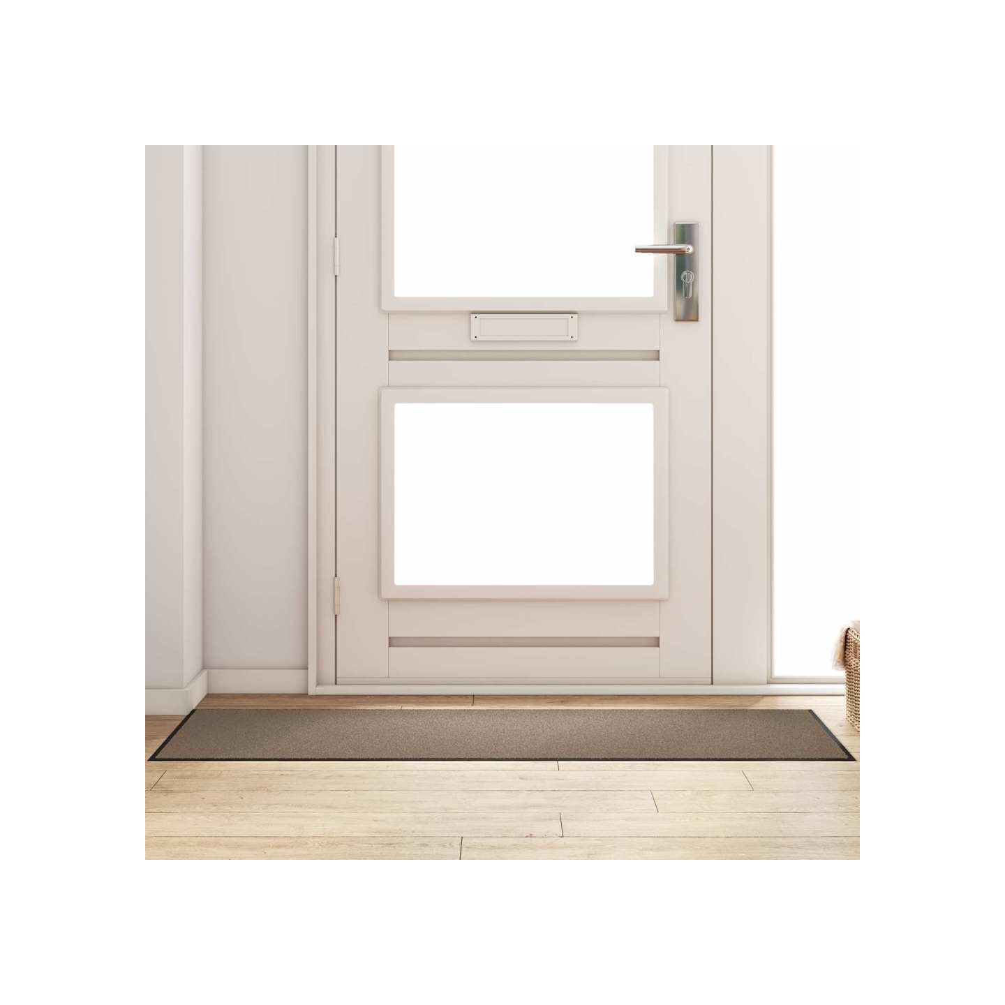 Tapis d'entrée Beige et Noir 60 x 180 cm 100% Polyamide