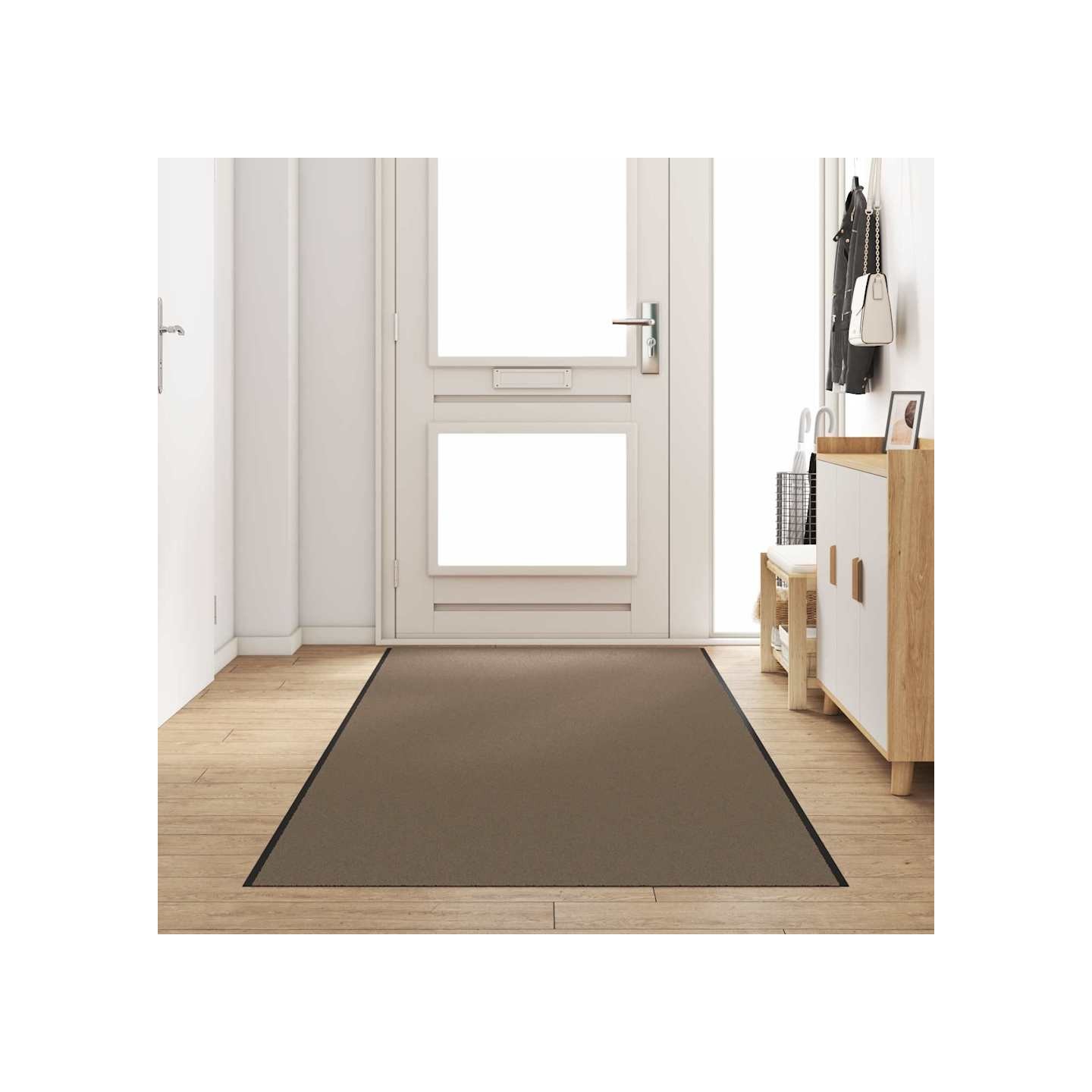 Tapis d'entrée Beige et Noir 120 x 400 cm 100% Polyamide