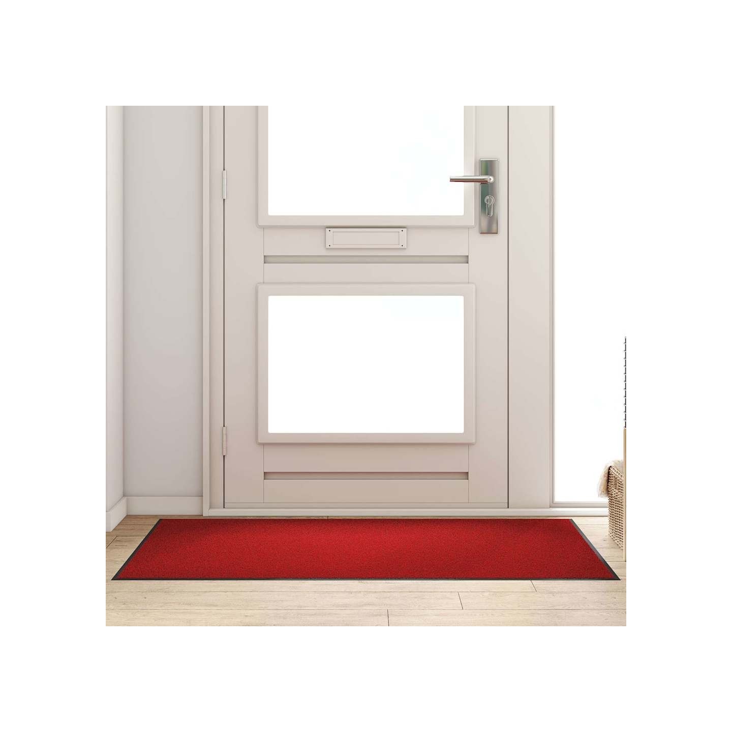 Tapis d'entrée Rouge et Noir 90 x 150 cm 100% Polyamide