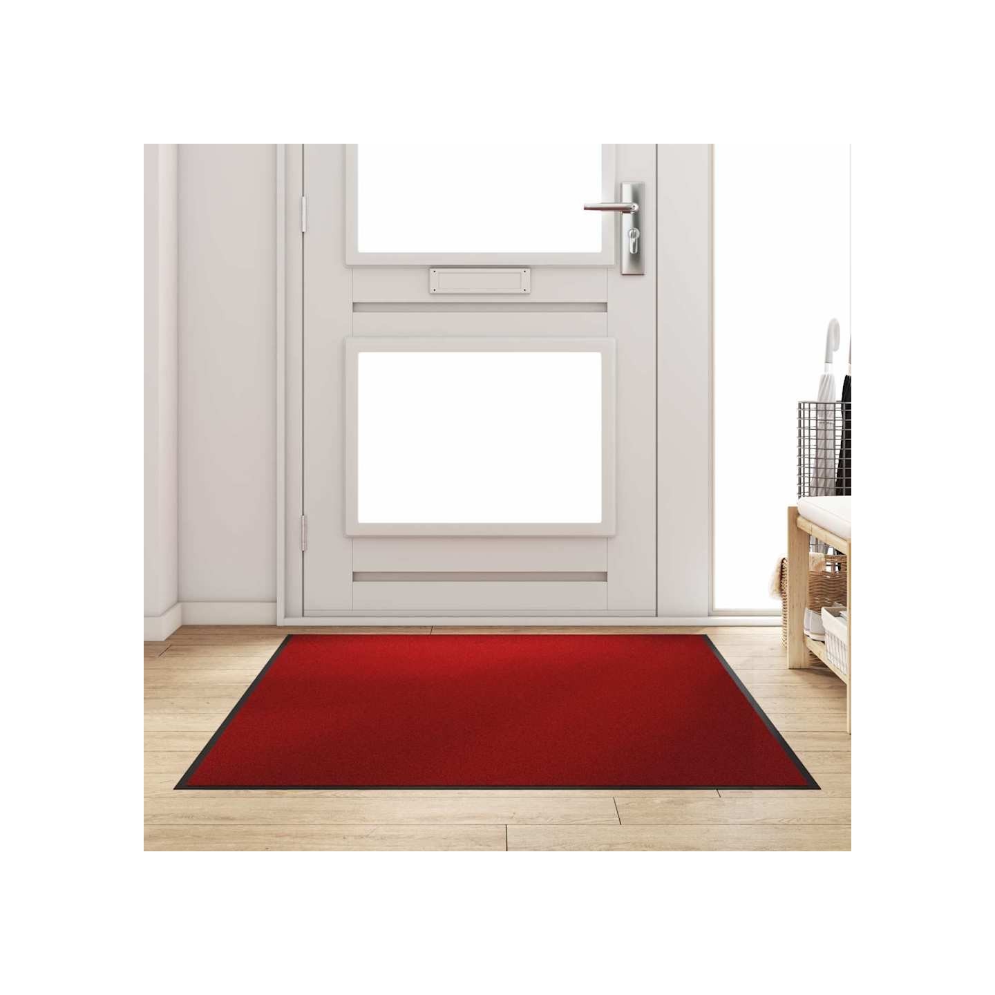 Tapis d'entrée Rouge et Noir 120 x 180 cm 100% Polyamide