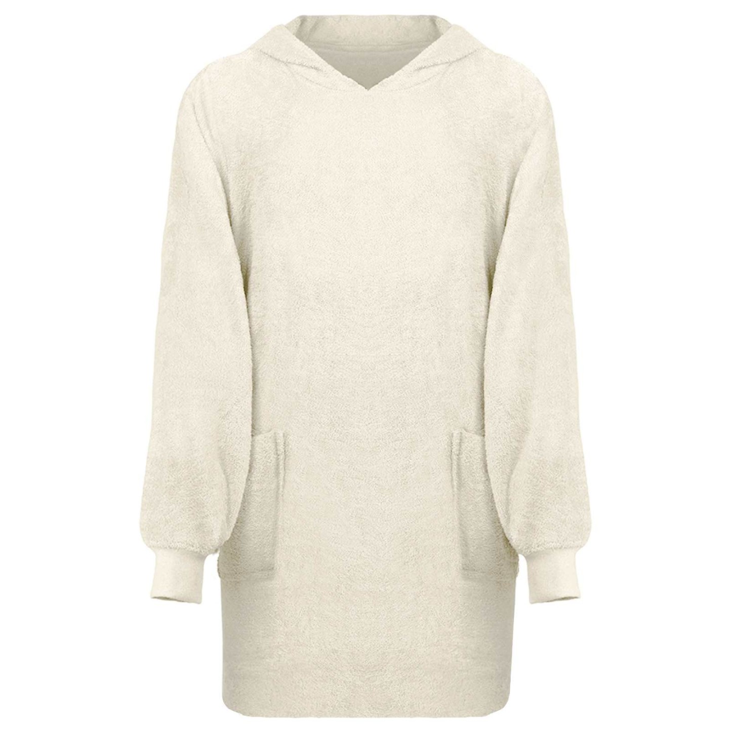 Sweat à capuche couverture KINN Crème L Coton