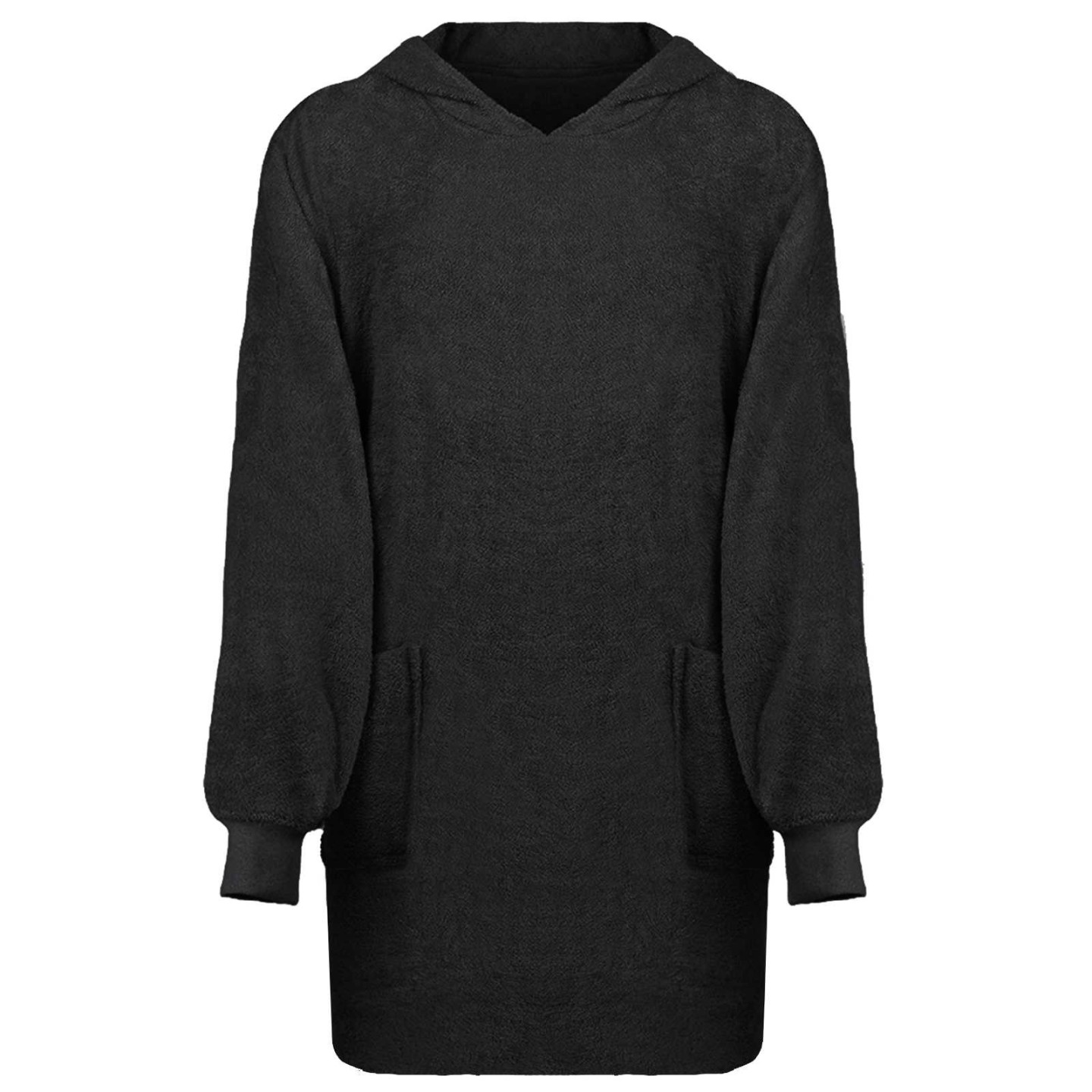 Sweat à capuche couverture KINN Noir L Coton