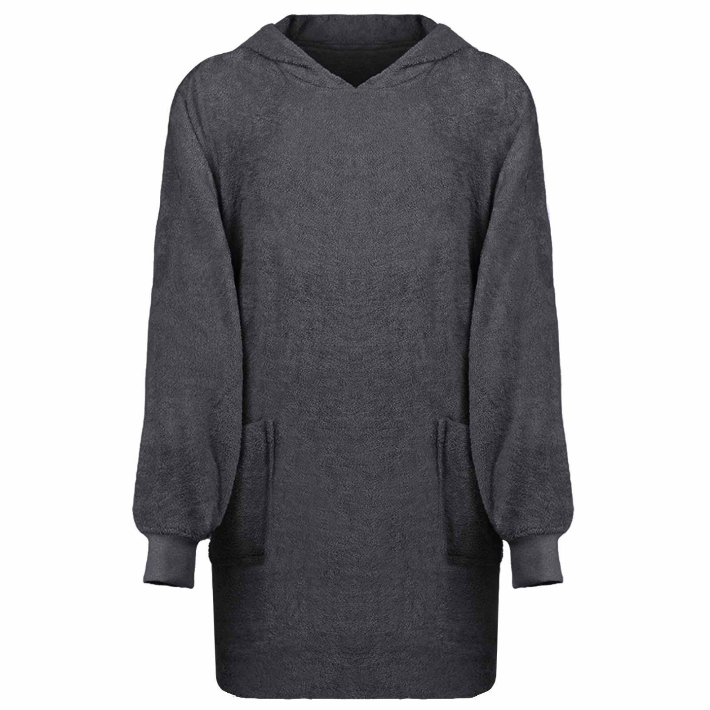 Sweat à capuche couverture KINN Anthracite L Coton