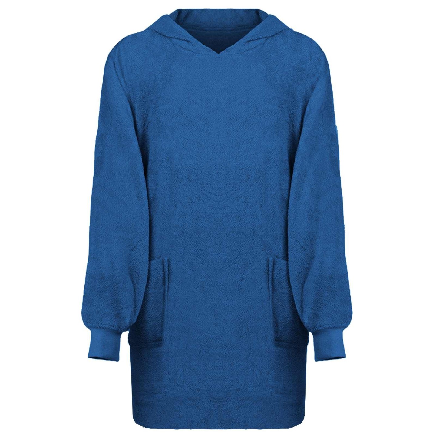 Sweat à capuche couverture KINN Bleu marine L Coton
