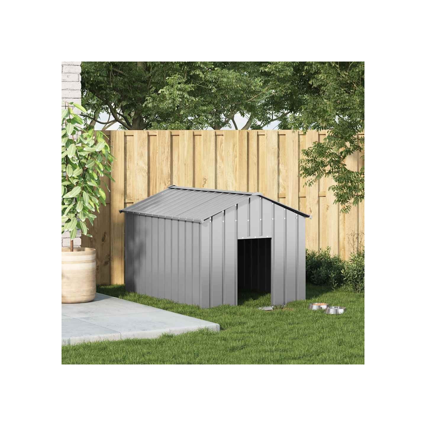 Niche pour chien avec toit noir 113x153x101 cm acier galvanisé