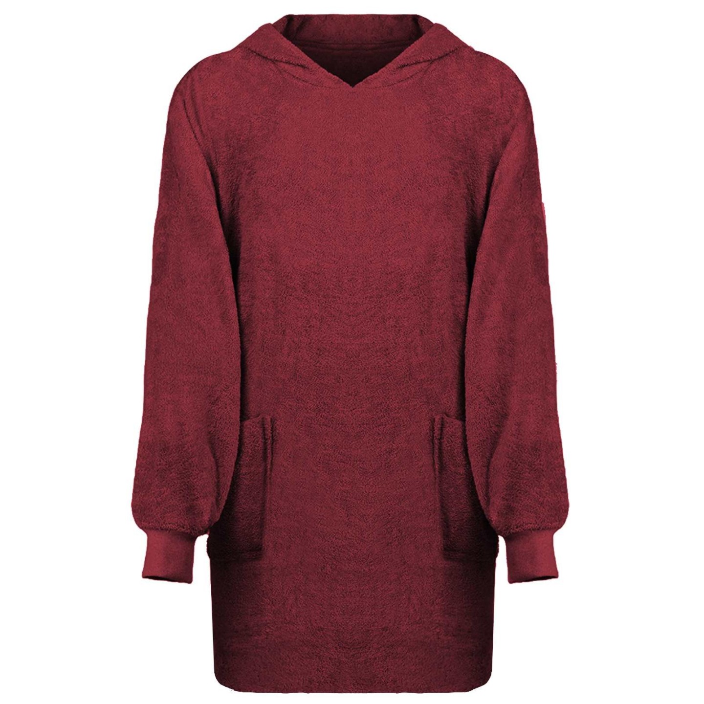 Sweat à capuche couverture KINN Rouge L Coton