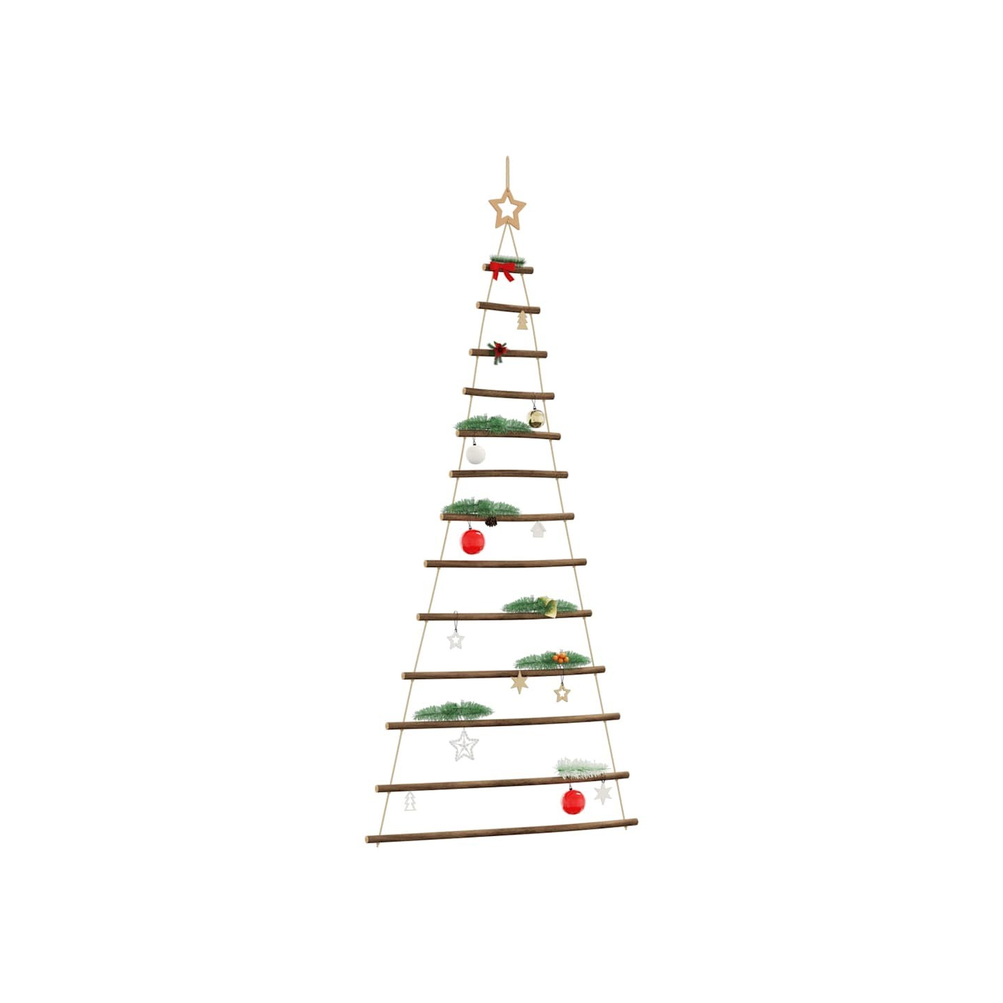 Sapin de Noël suspendu avec étoile supérieure 86x180 cm
