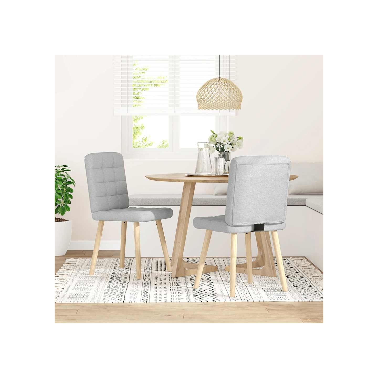 Chaises à manger lot de 2 gris nuage tissu