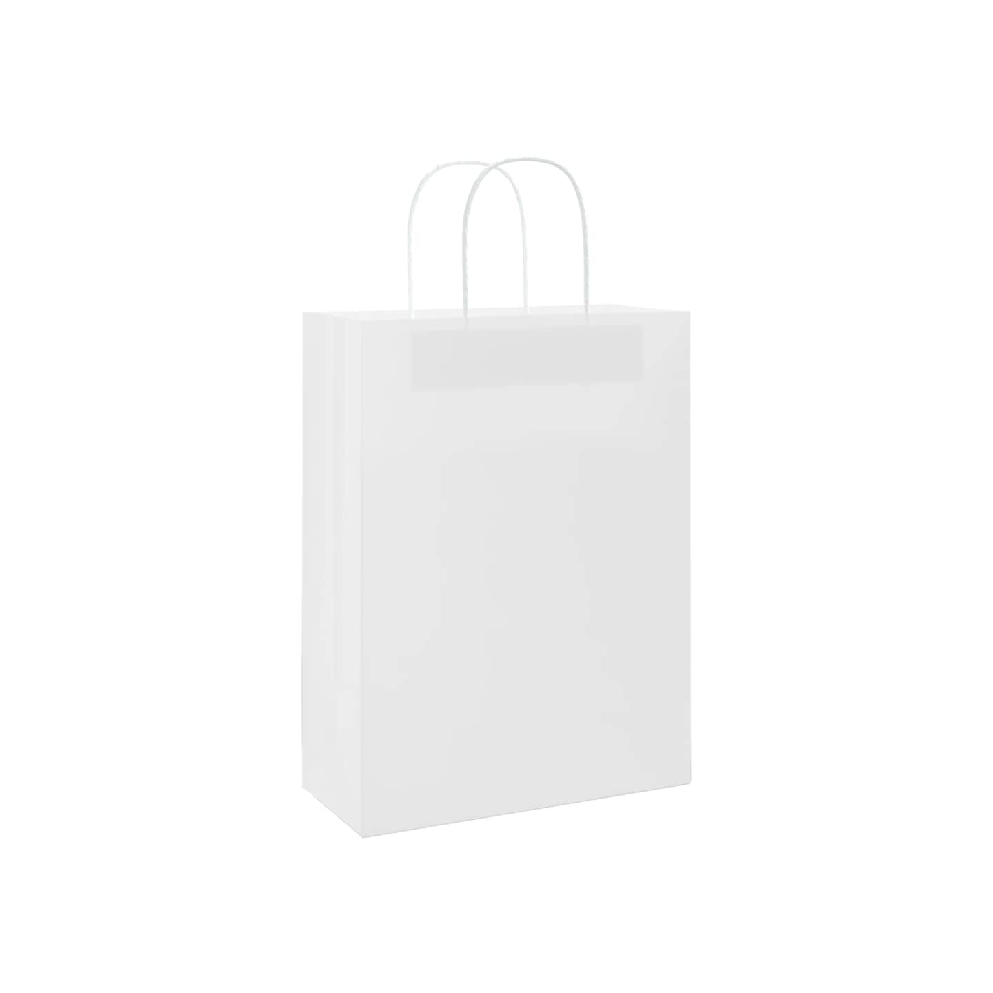 Sacs en papier 50 pcs avec poignées blanc 26x12x35 cm