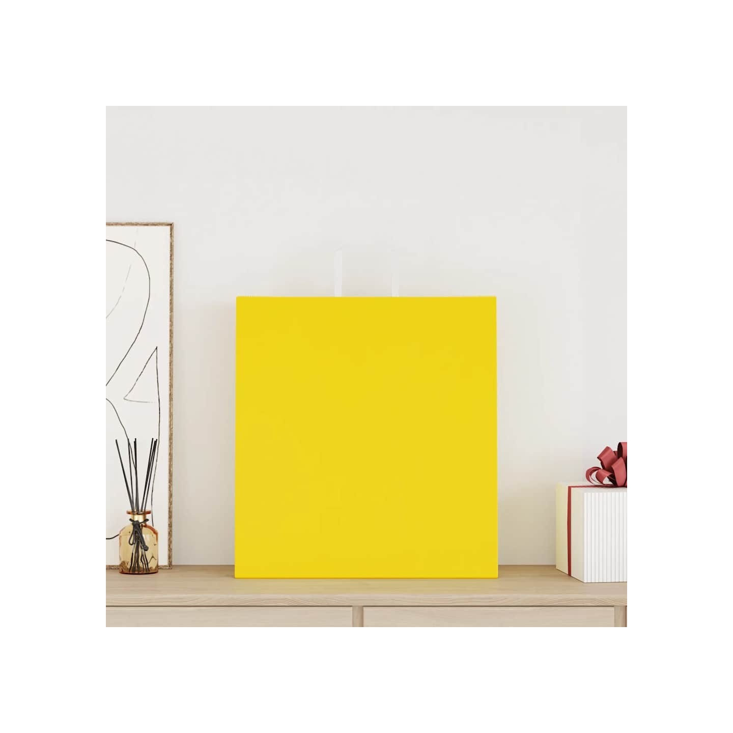 Sacs en papier 250 pcs avec poignées jaune 45x17x48 cm