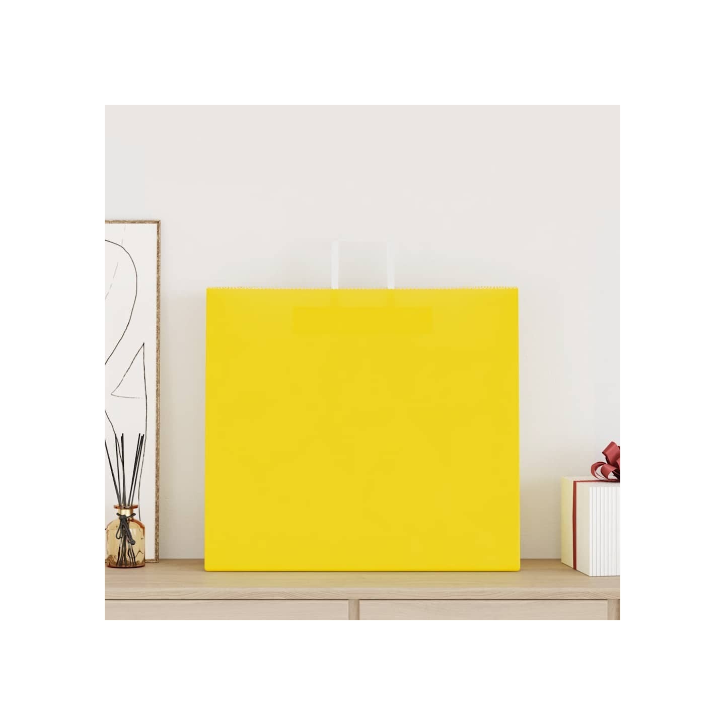 Sacs en papier 250 pcs avec poignées jaune 54x15x49 cm