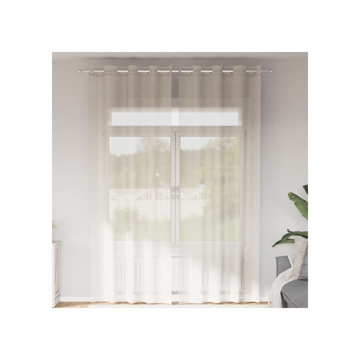 Rideaux en voile avec œillets 2 pcs crème 140x260 cm