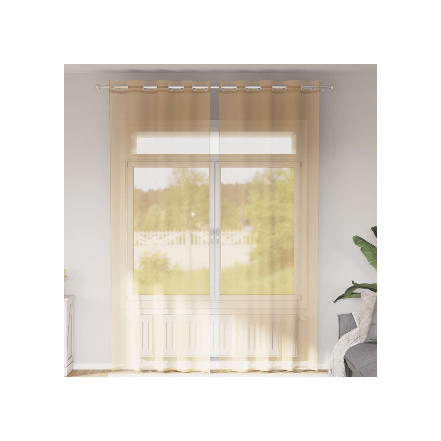 Rideaux en voile avec œillets 2 pcs sable