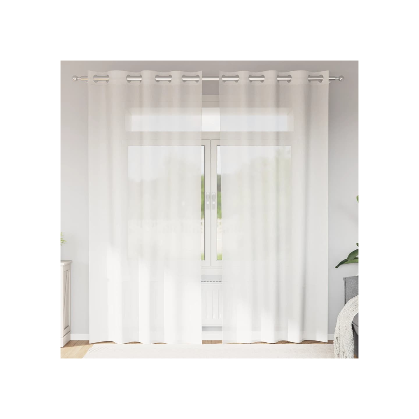 Rideaux en voile avec œillets 2 pcs blanc
