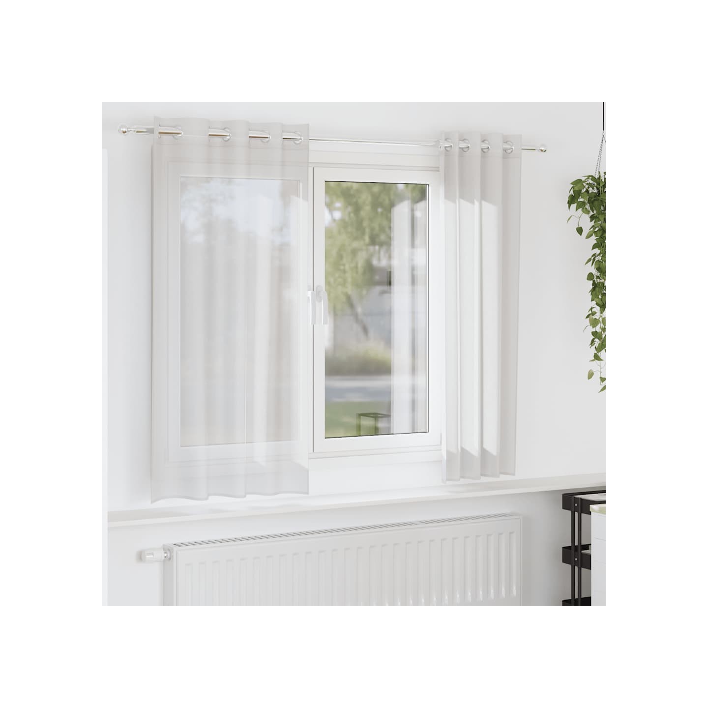 Rideaux en voile avec œillets 2 pcs blanc