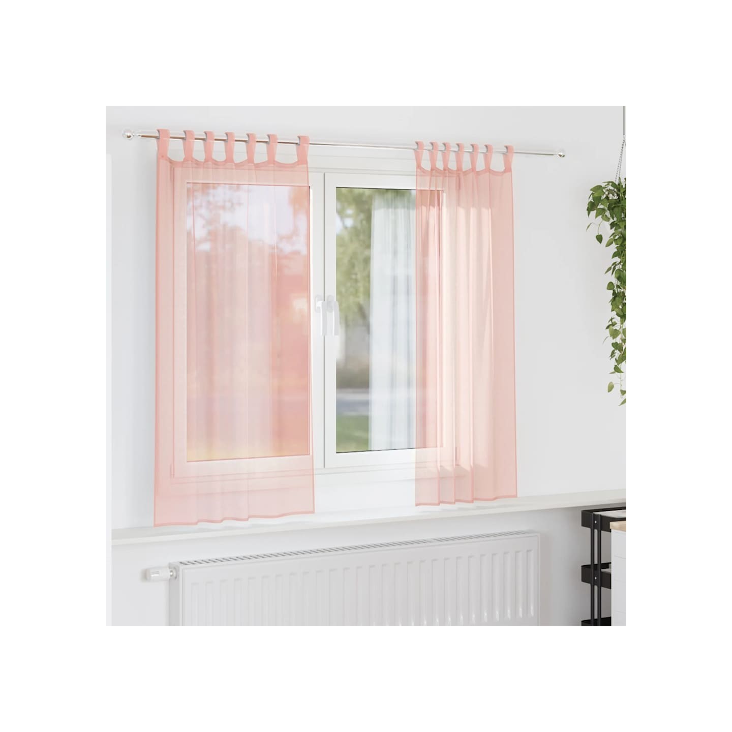 Rideaux en voile avec passe-tringles 2 pcs rose
