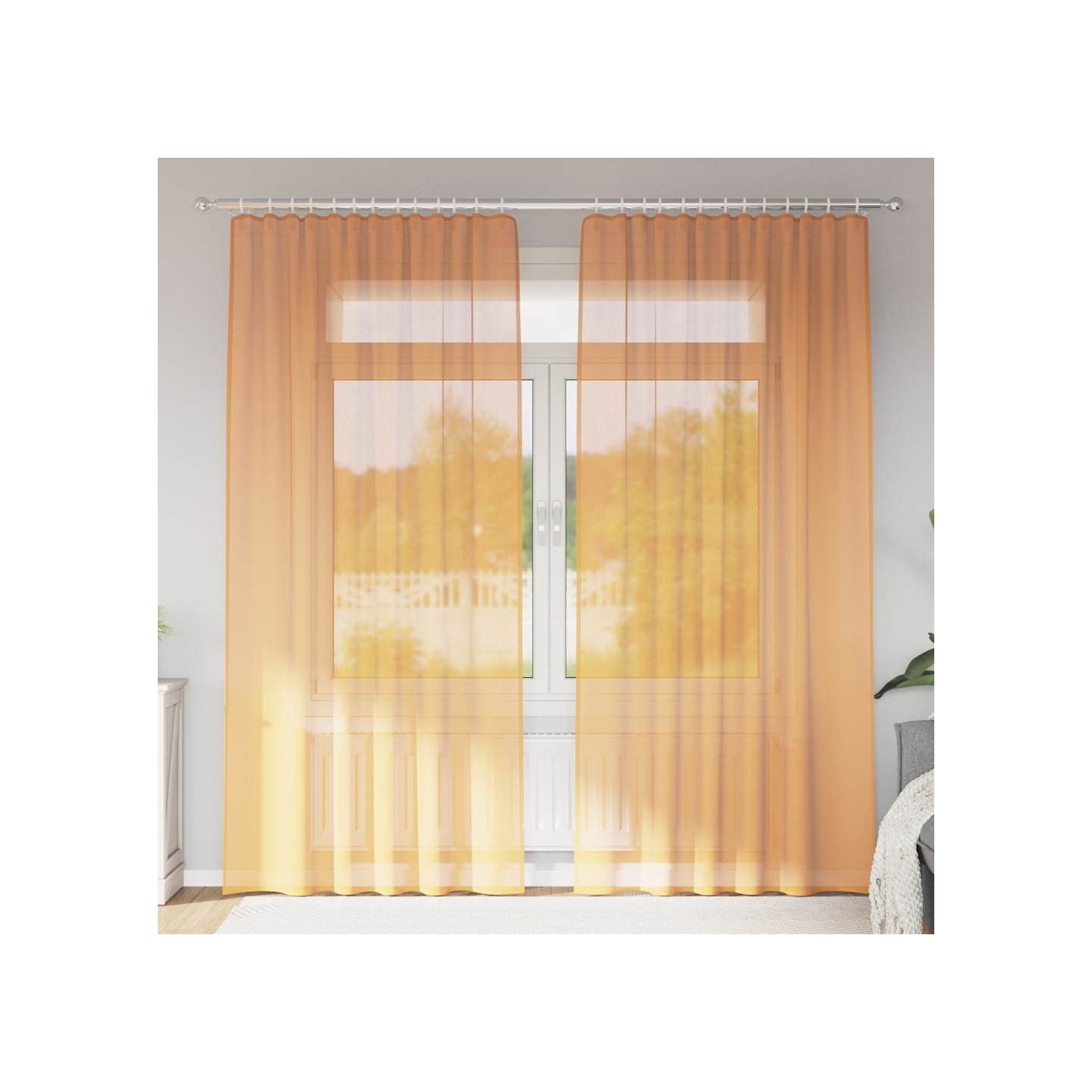 Rideaux en voile à œillets 2 pcs orange