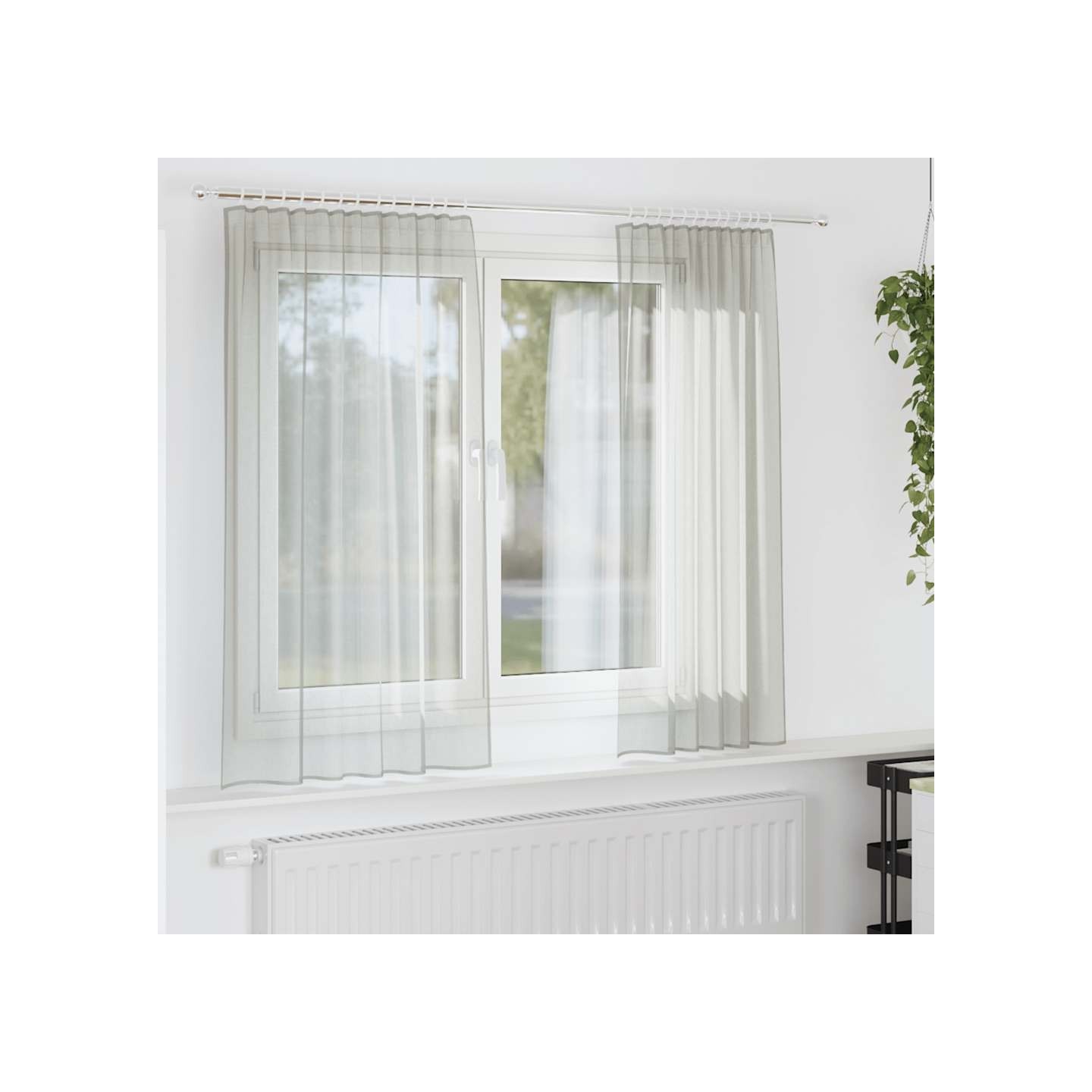 Rideaux en voile à œillets 2 pcs gris clair