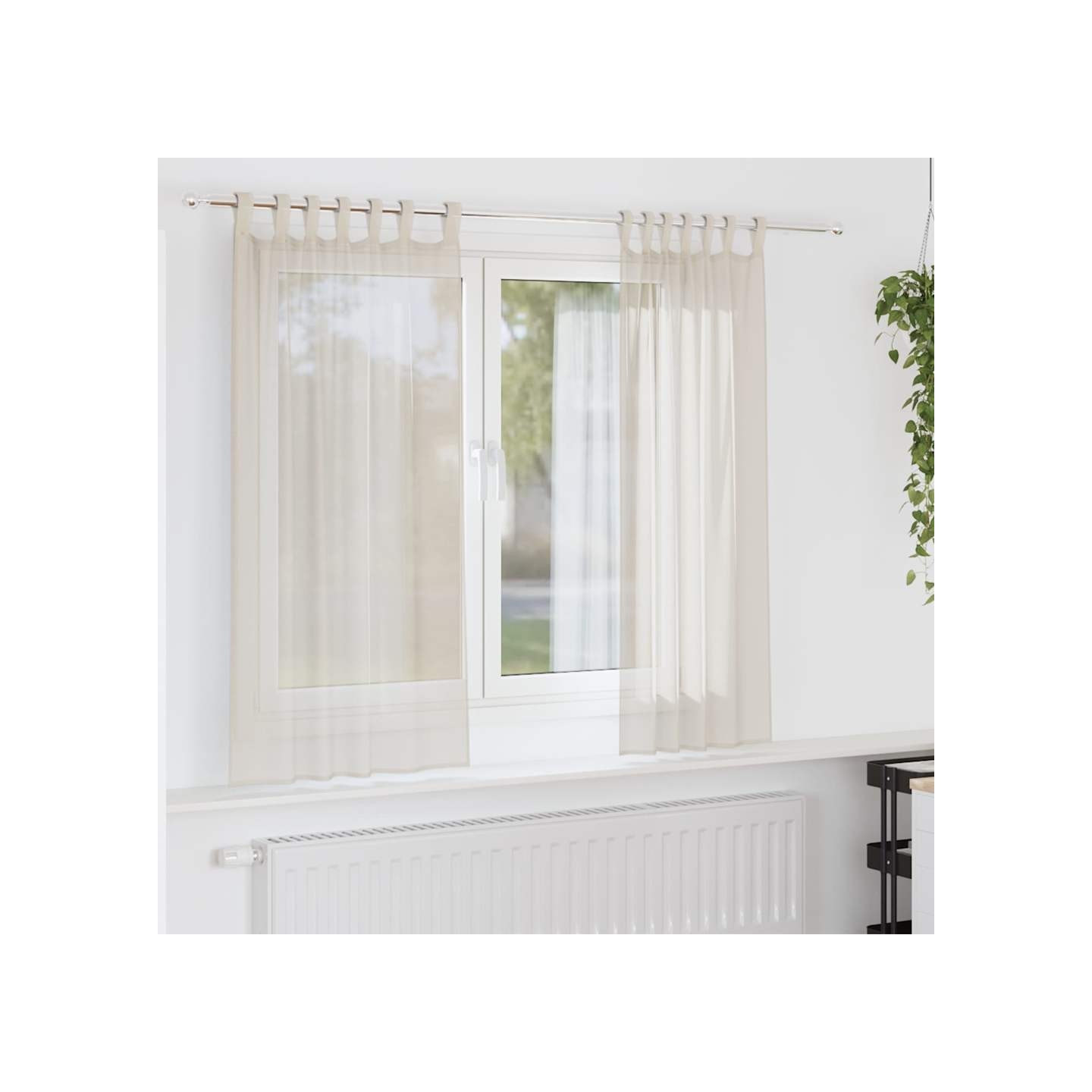 Rideaux en voile avec passants 2 pcs crème