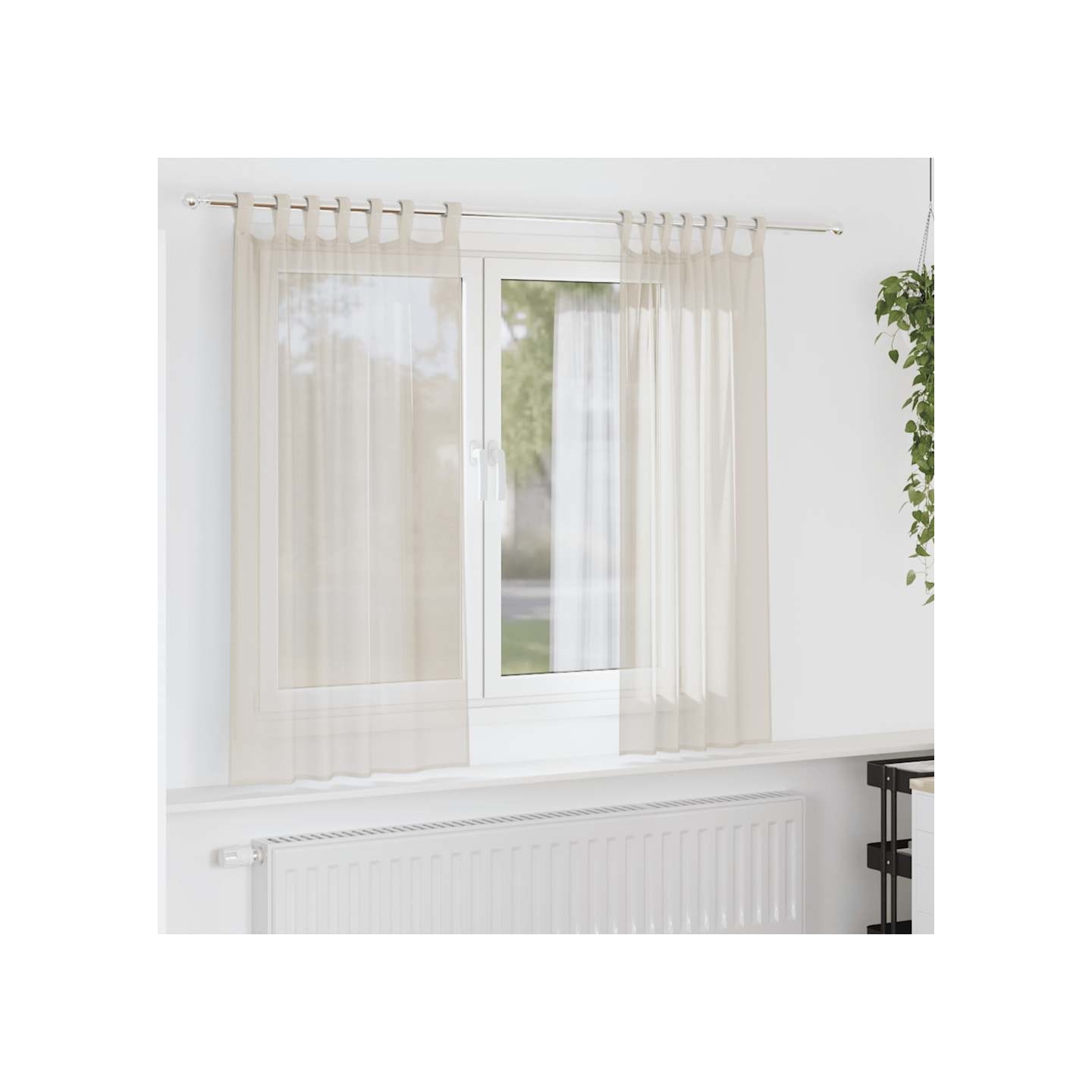 Rideaux en voile avec passants 2 pcs crème