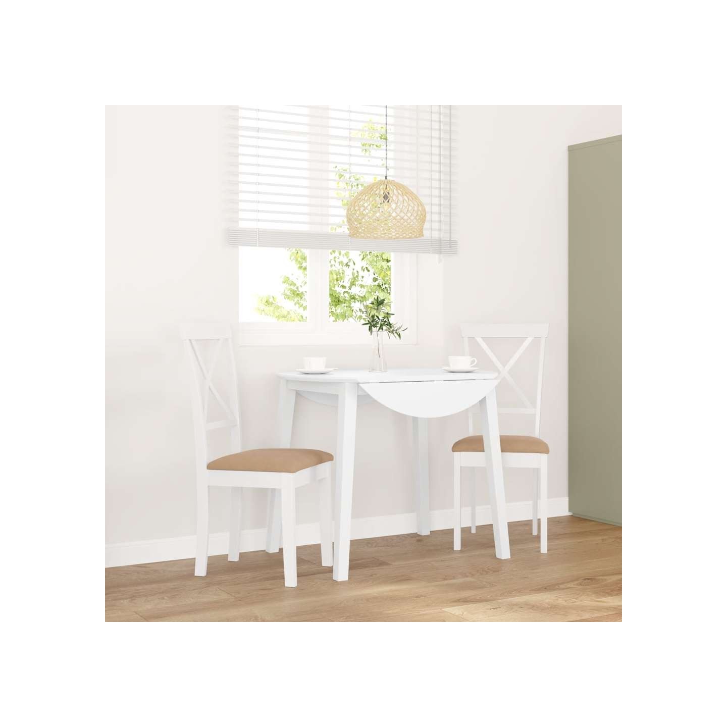 Chaises à manger coussins 2 pcs blanc bois massif caoutchouc