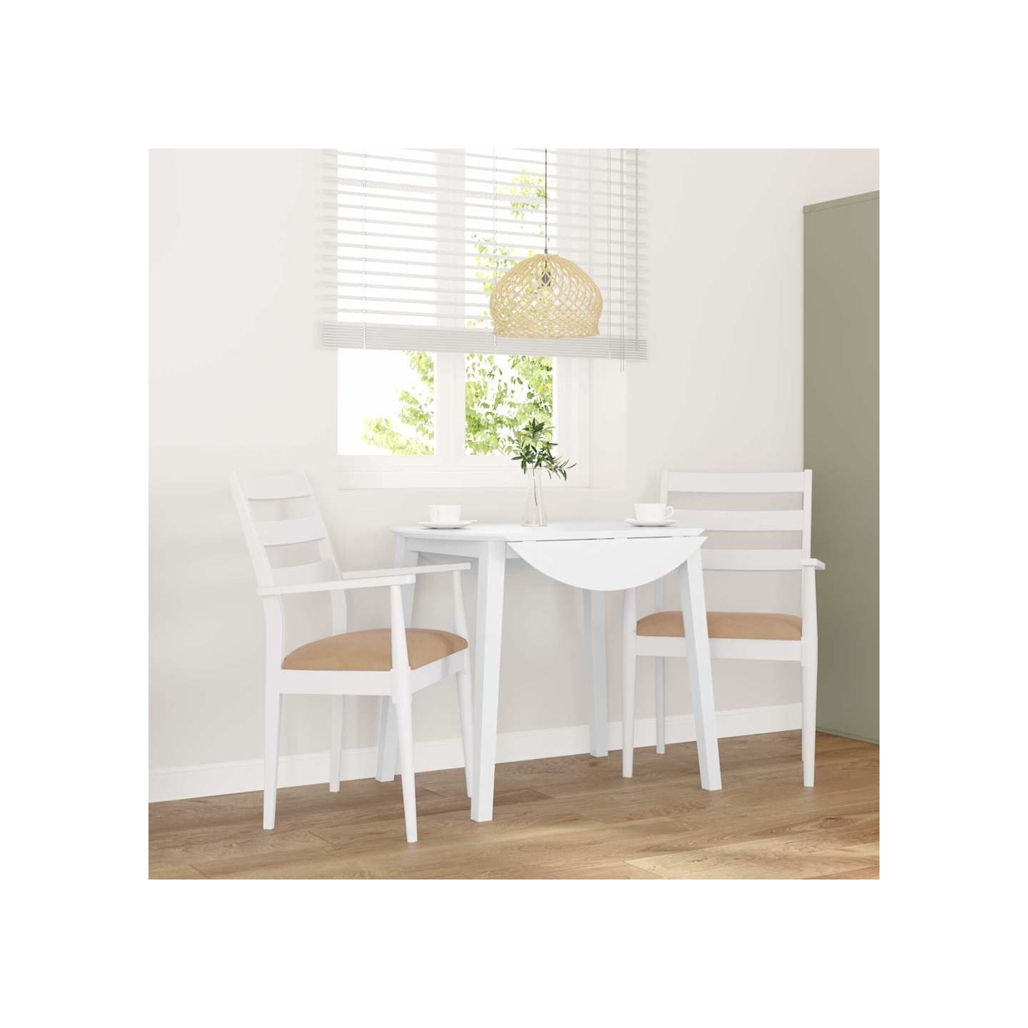 Chaises de salle à manger avec coussins 2 pcs blanc